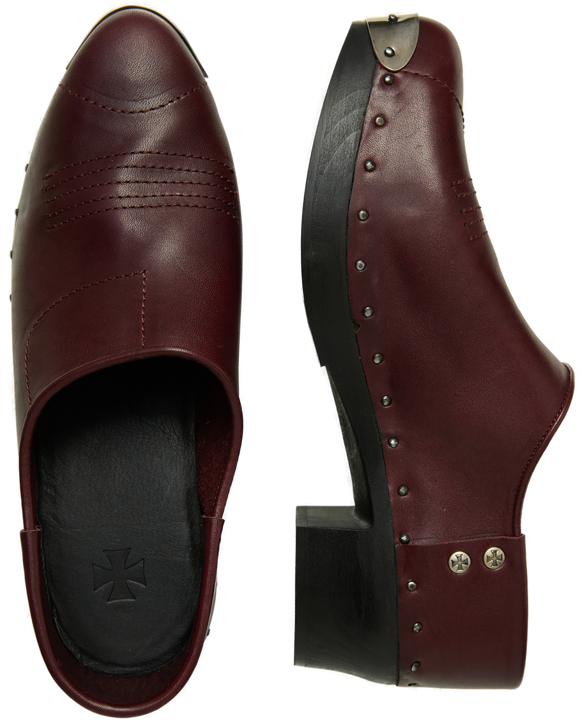 Enfants Riches Déprimés Burgundy leather clogs