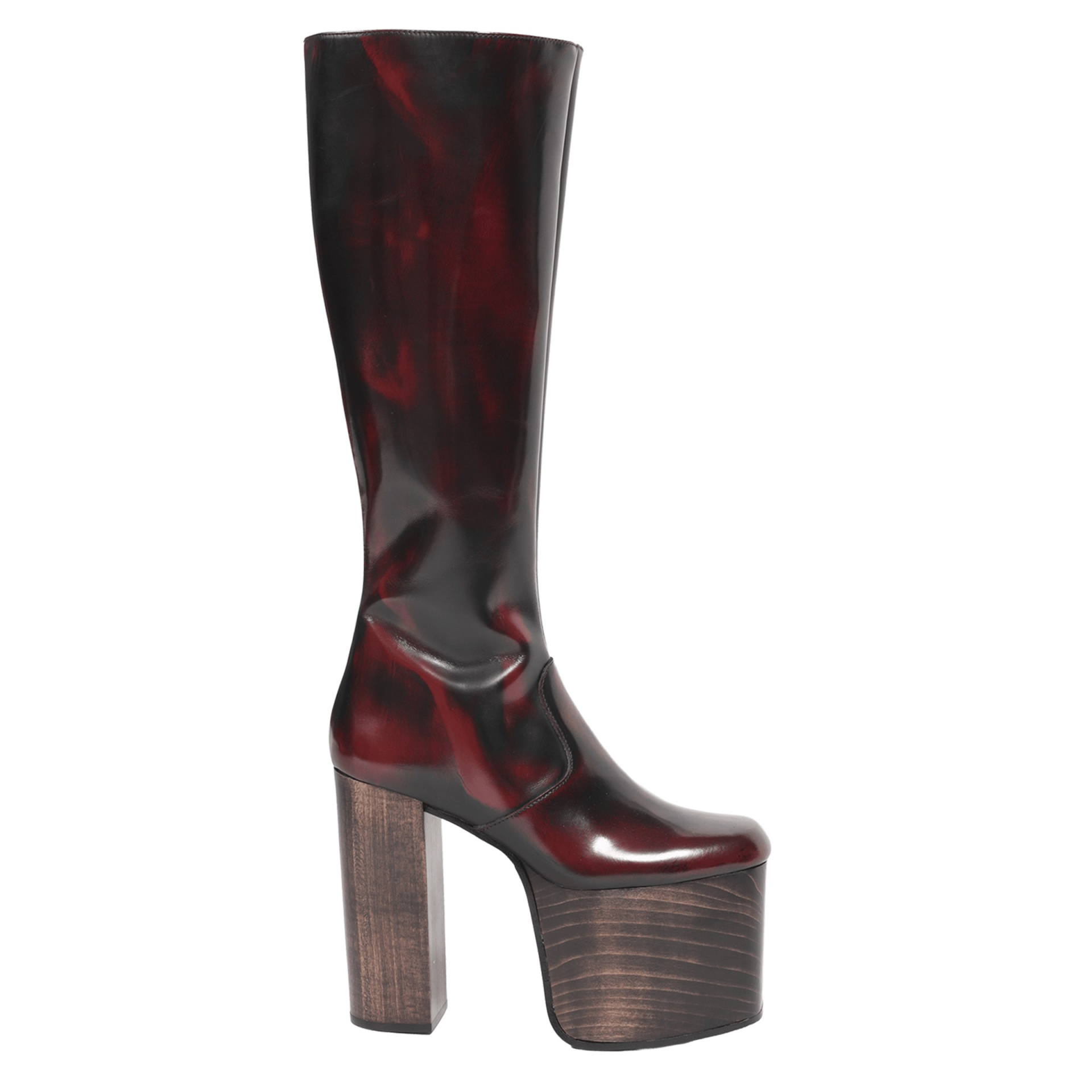 Enfants Riches Déprimés Burgundy boots with a zipper