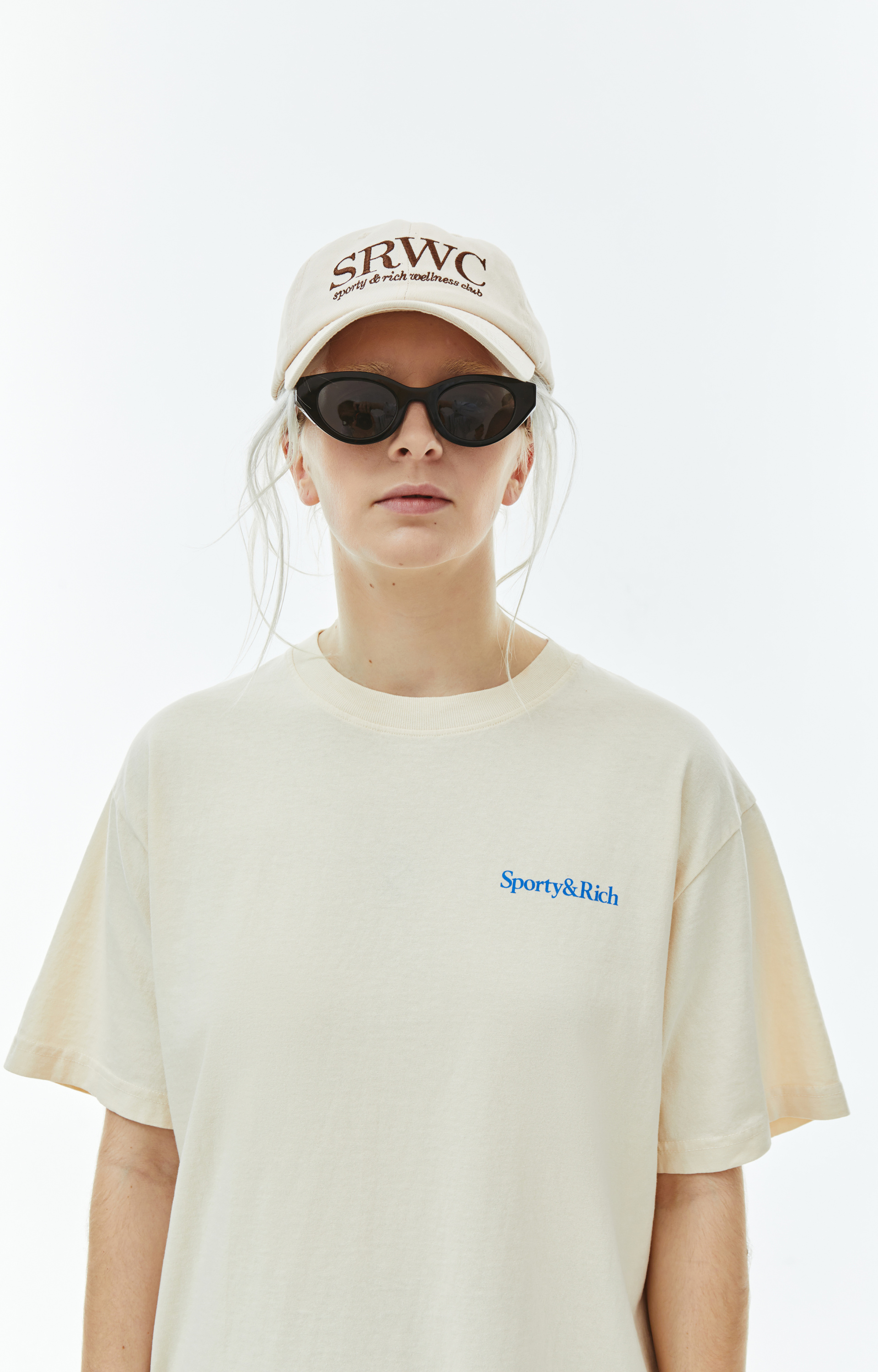 SPORTY & RICH Beige \'Health is Wealth\' T-Shirt