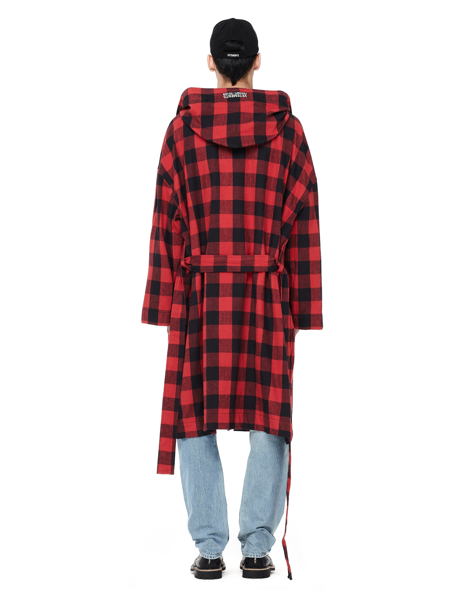 VETEMENTS Фланелевое клетчатое пальто-халат