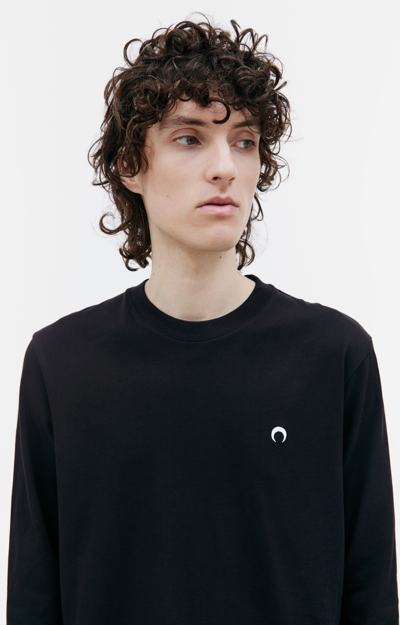 MARINE SERRE Black embroidered longsleeve