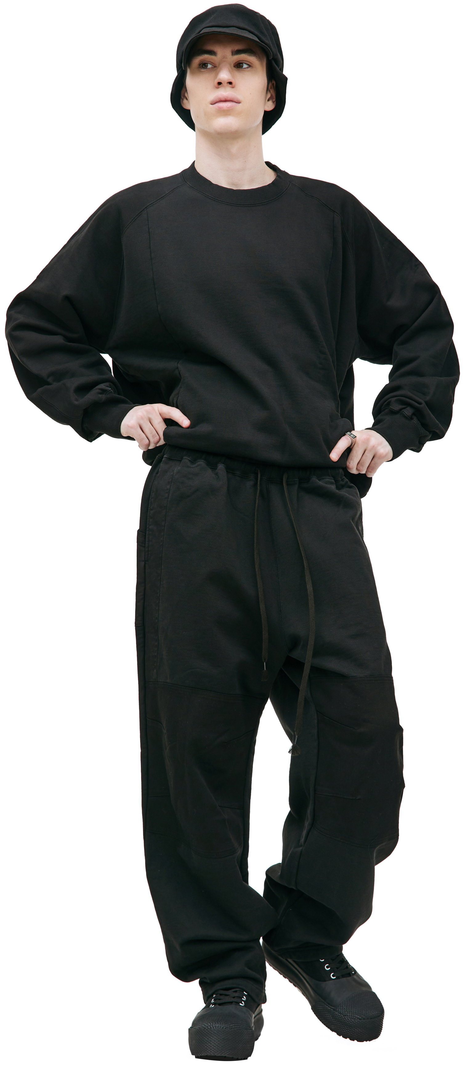 Buy The Viridi-Anne men black paneled sweatpants for £535 online