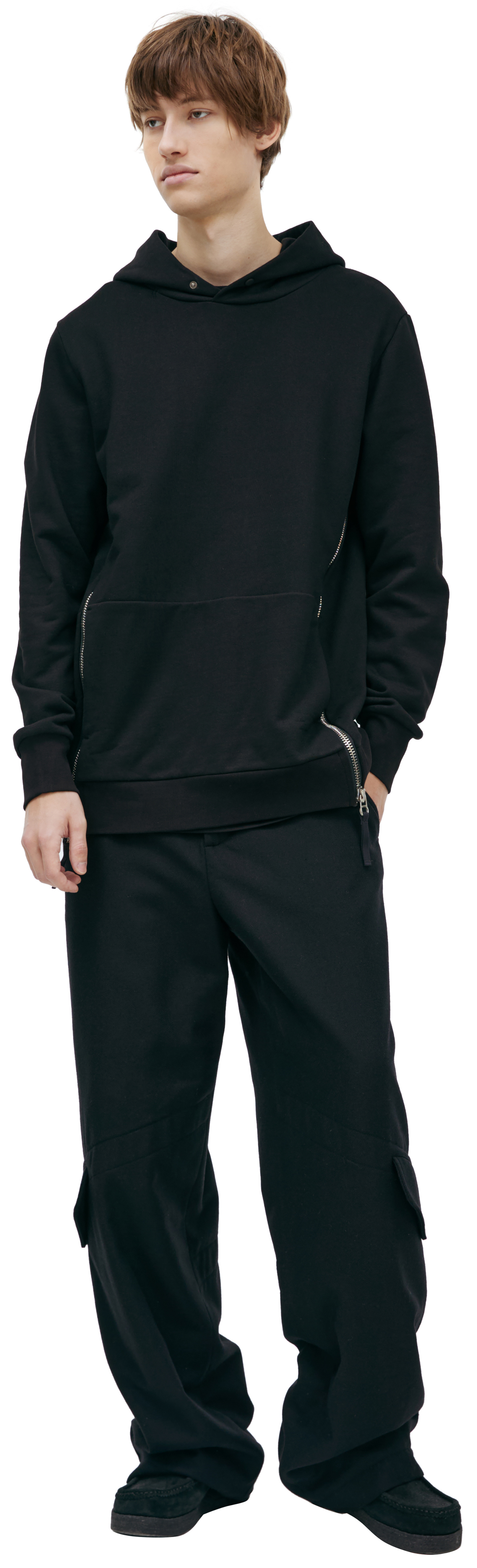 PLANIMETRY Black hoodie with zipper