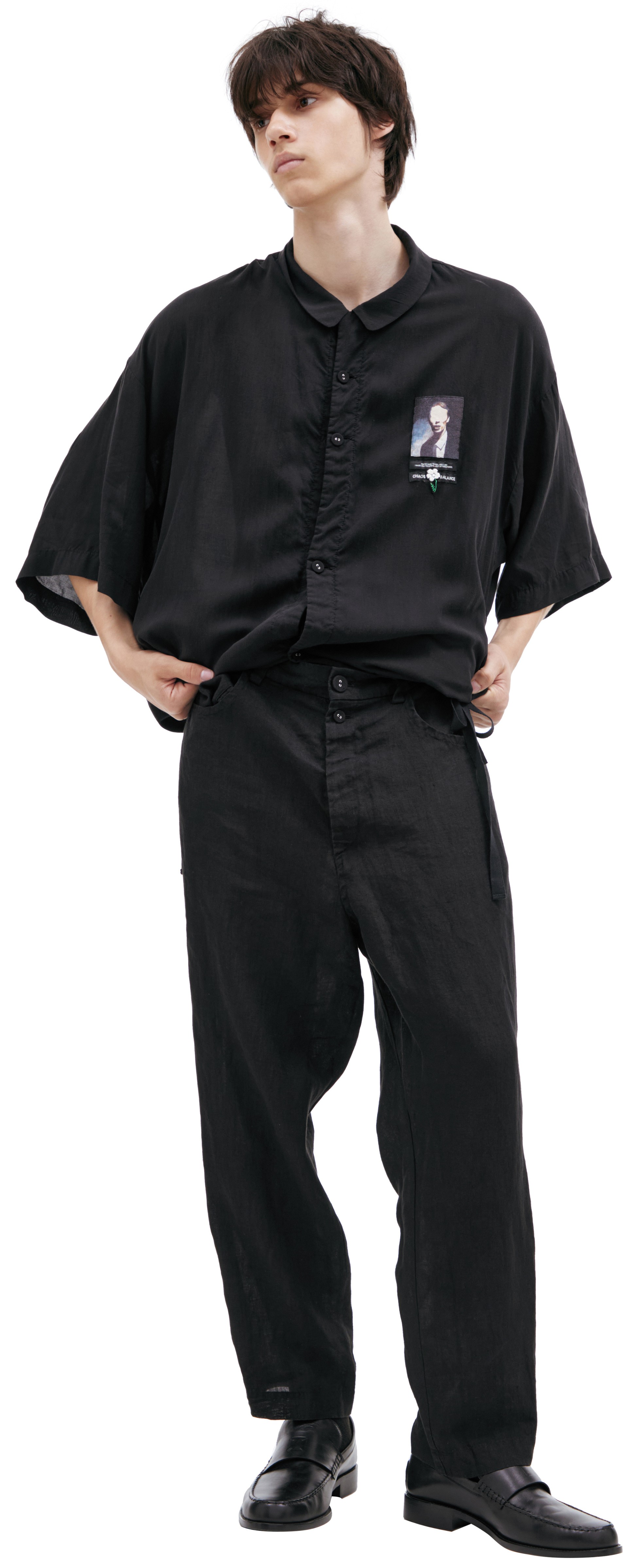 Undercover Black linen trousers