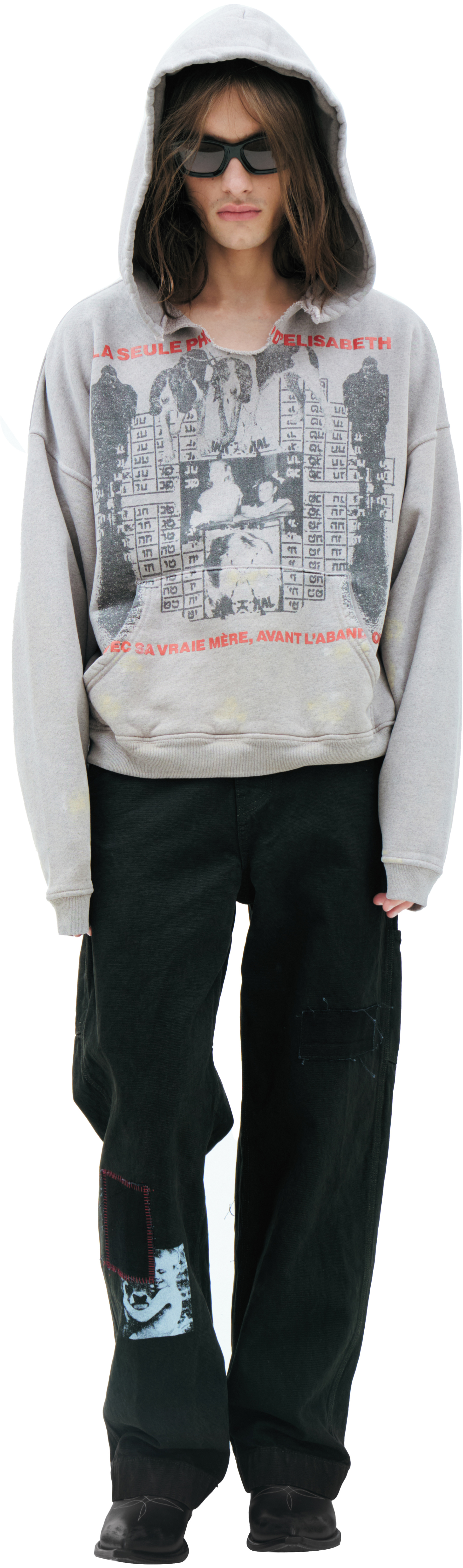 Enfants Riches Déprimés Grey hoodie with a print
