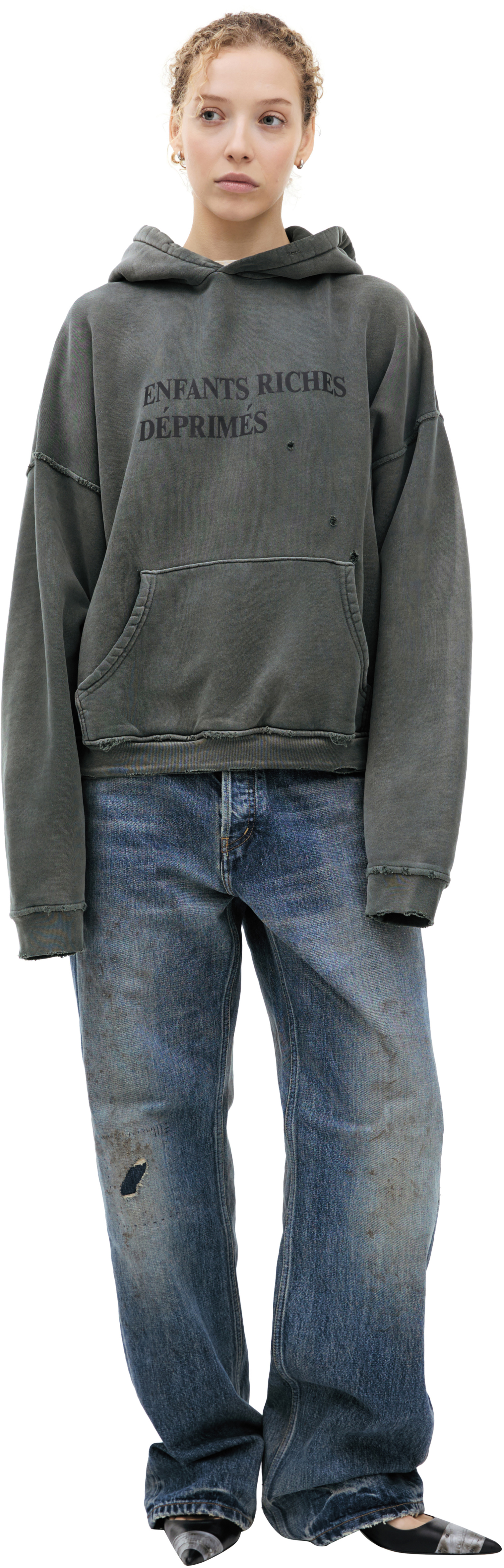 Enfants Riches Déprimés Logo Hoodie Buy Enfants Riches Déprimés women grey logo hoodie for $1,980