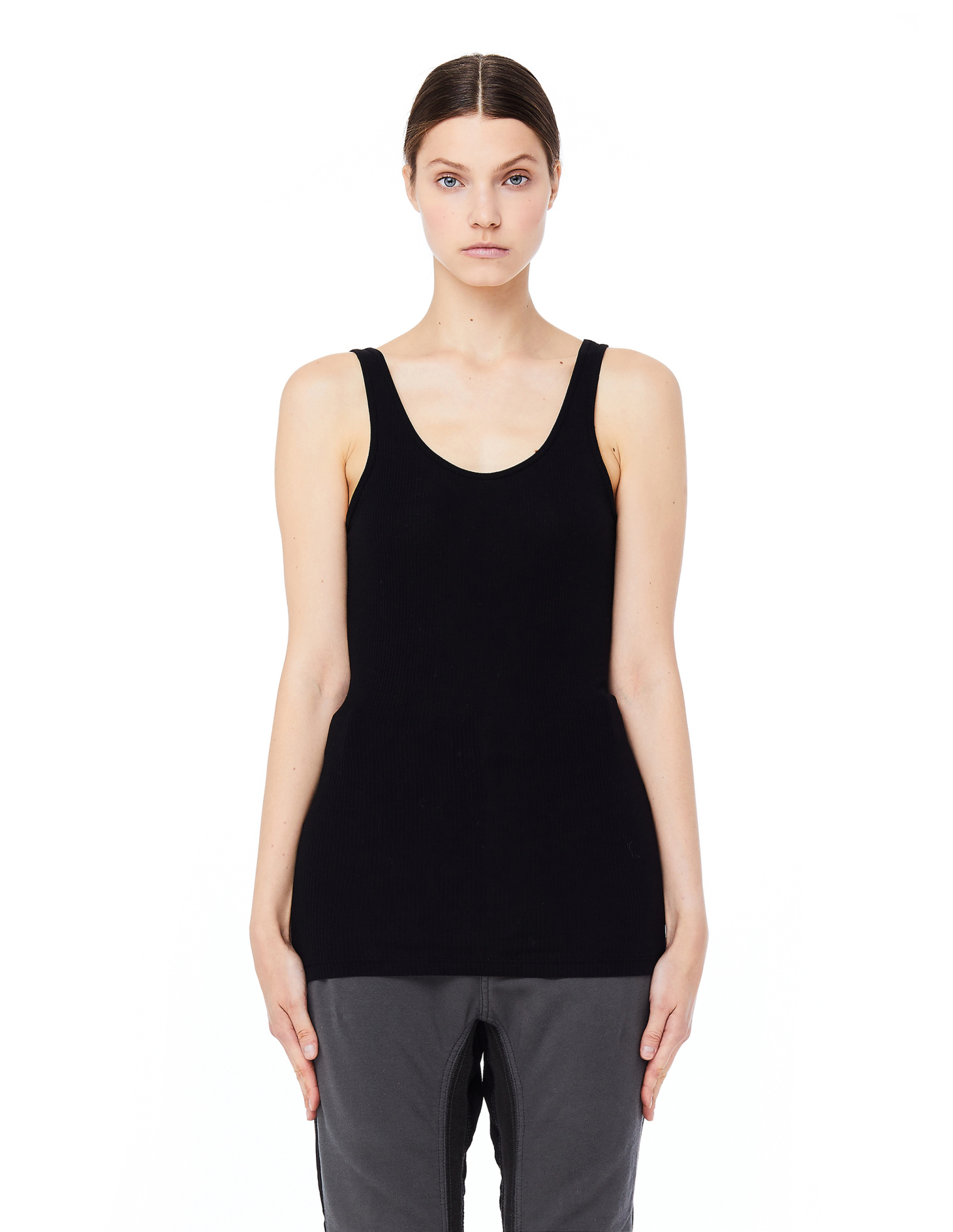 James Perse Black Cotton Tank Top