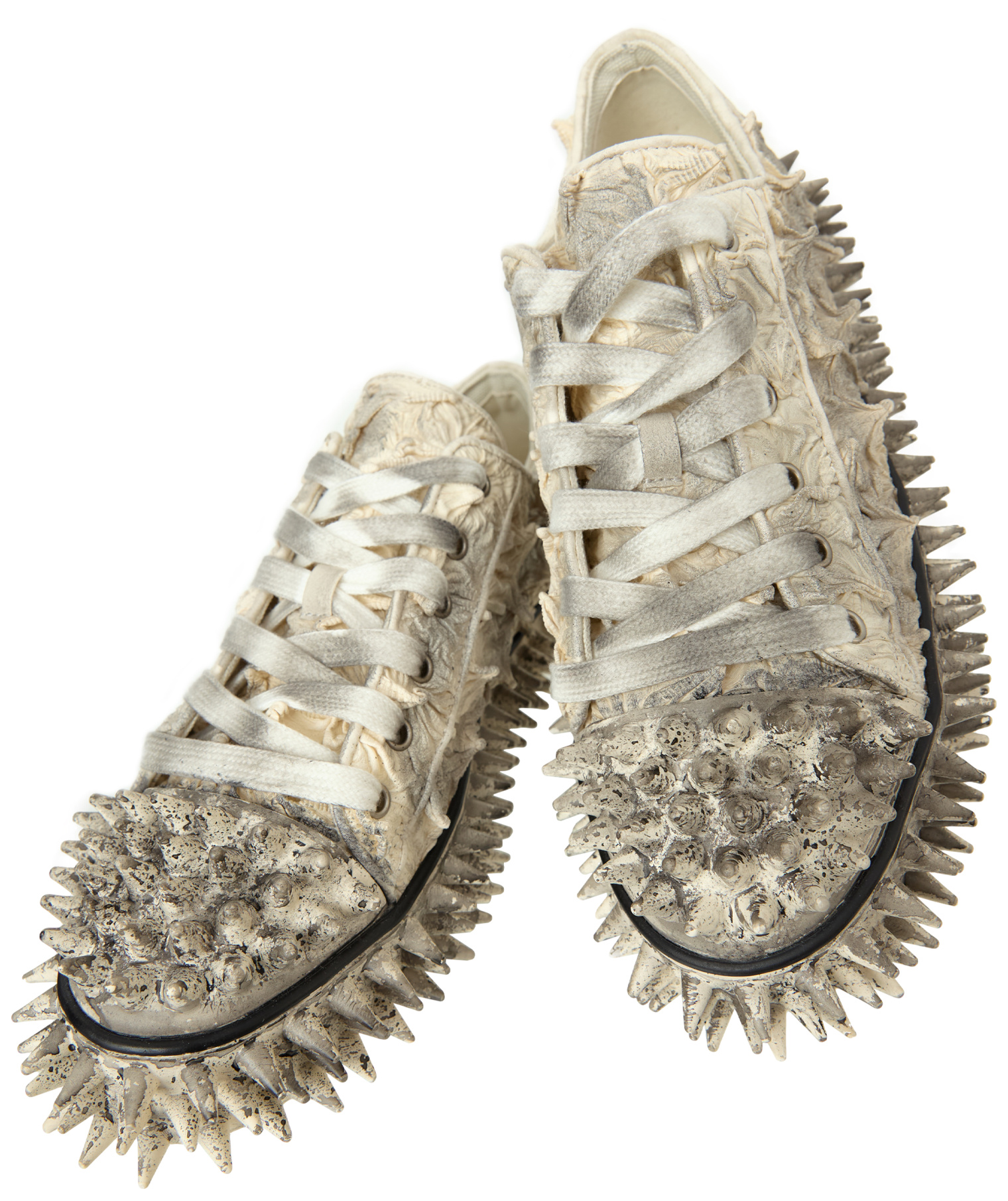 Buy Doublet men white spiked textile sneakers for 695 online on SV77 24AW77FT63