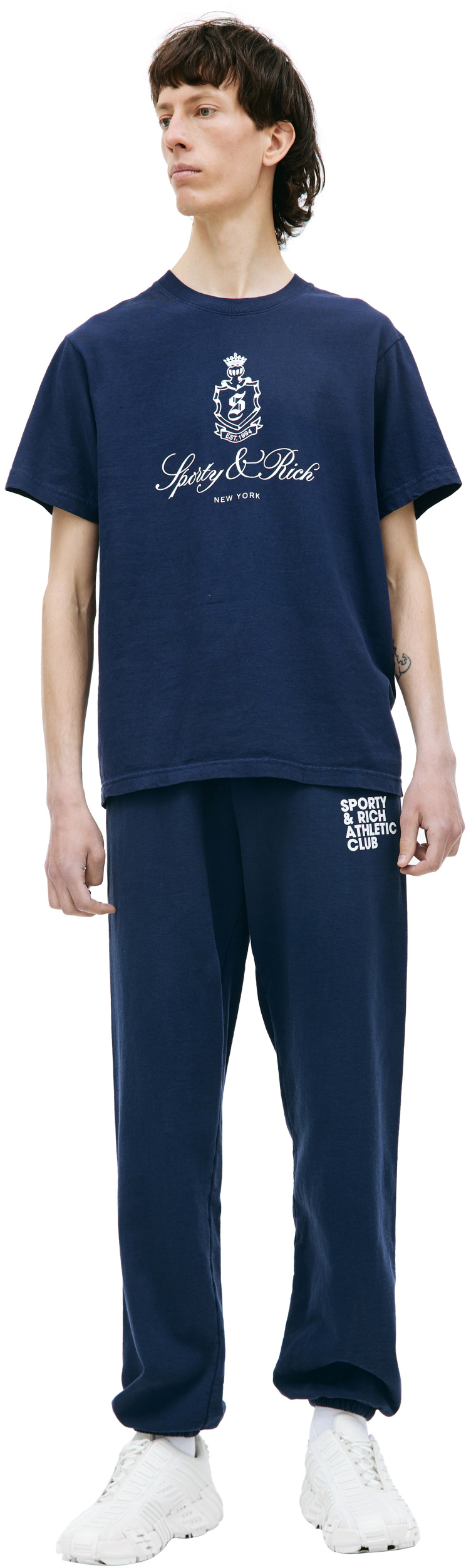 SPORTY & RICH Navy blue Vendome t-shirt