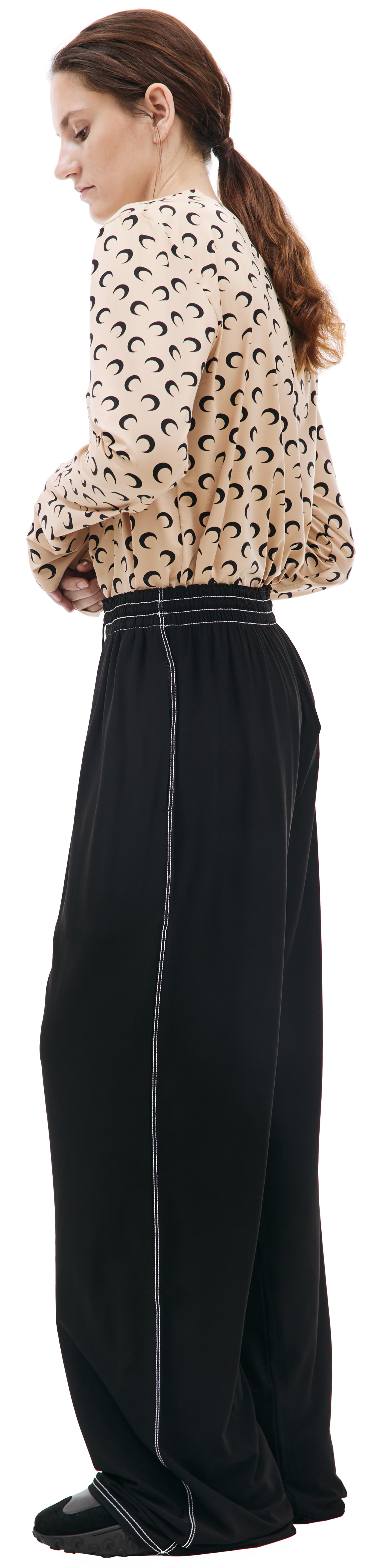 MARINE SERRE Black straight pants