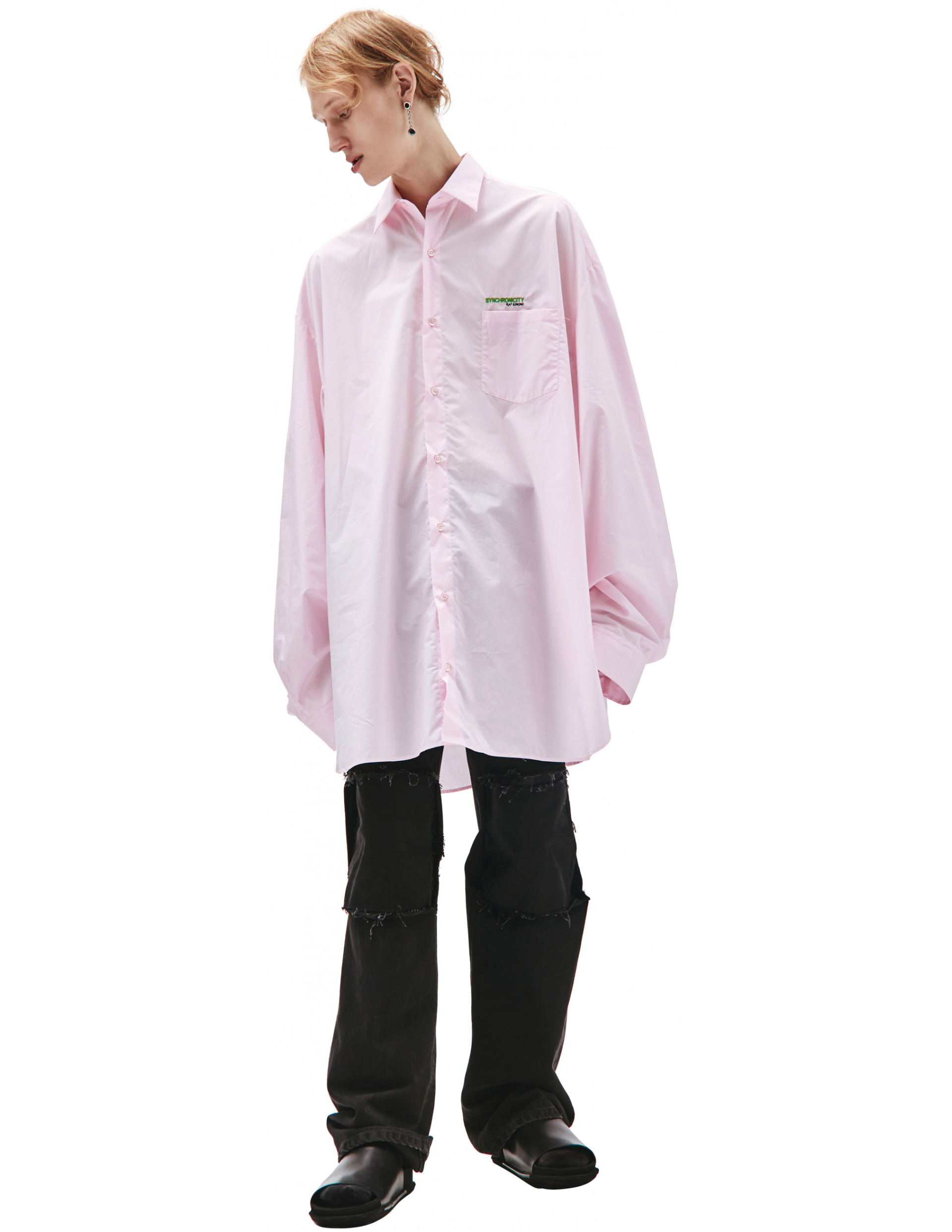 Raf Simons Pink Oversize Synchronicity Shirt