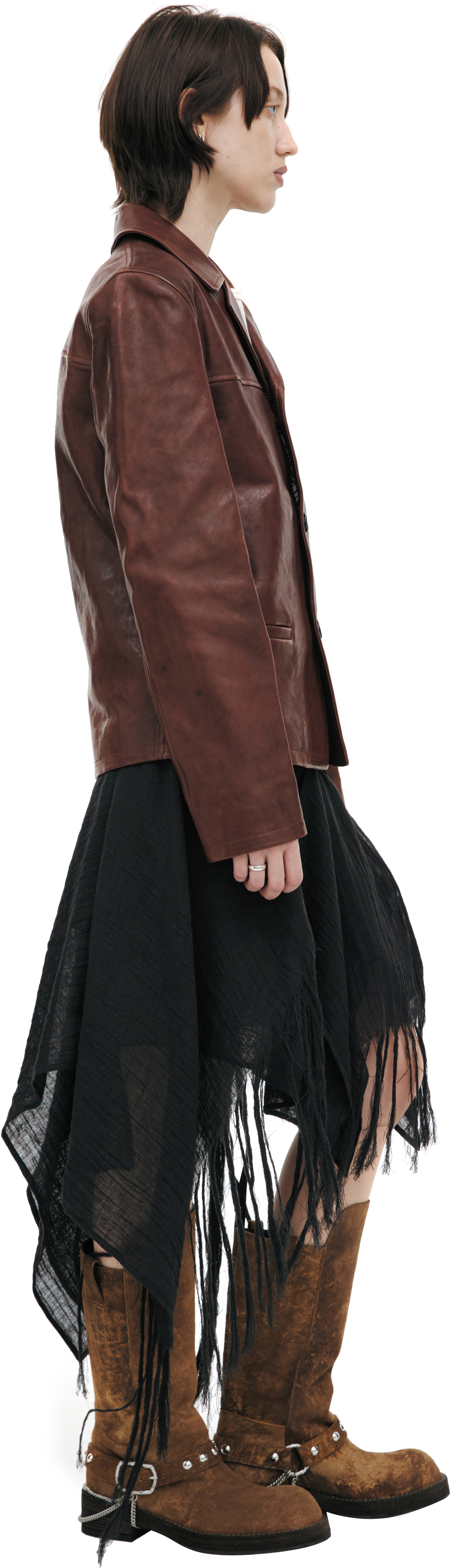Ann Demeulemeester Leather half-coat