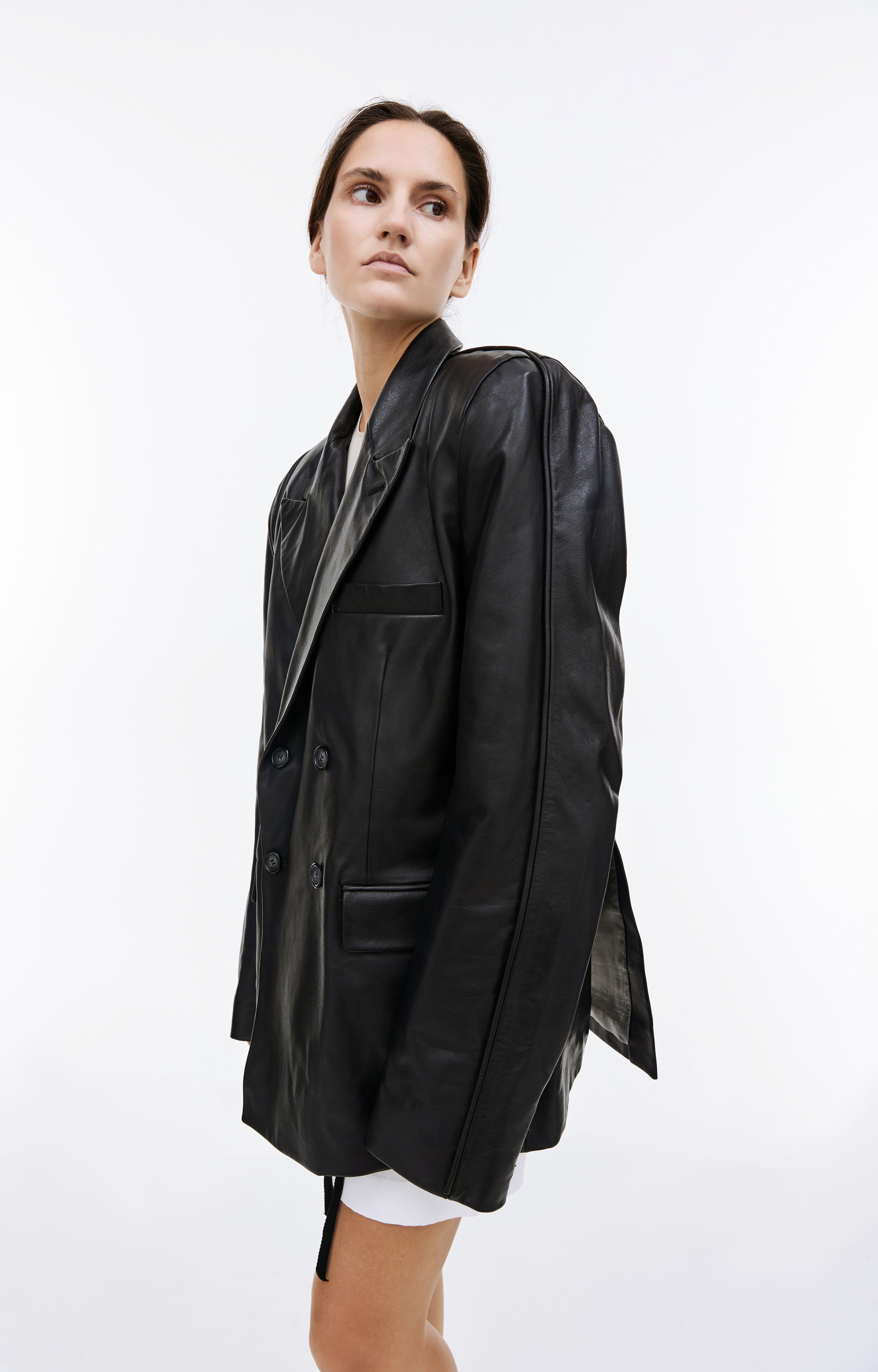 VTMNTS Black leather blazer