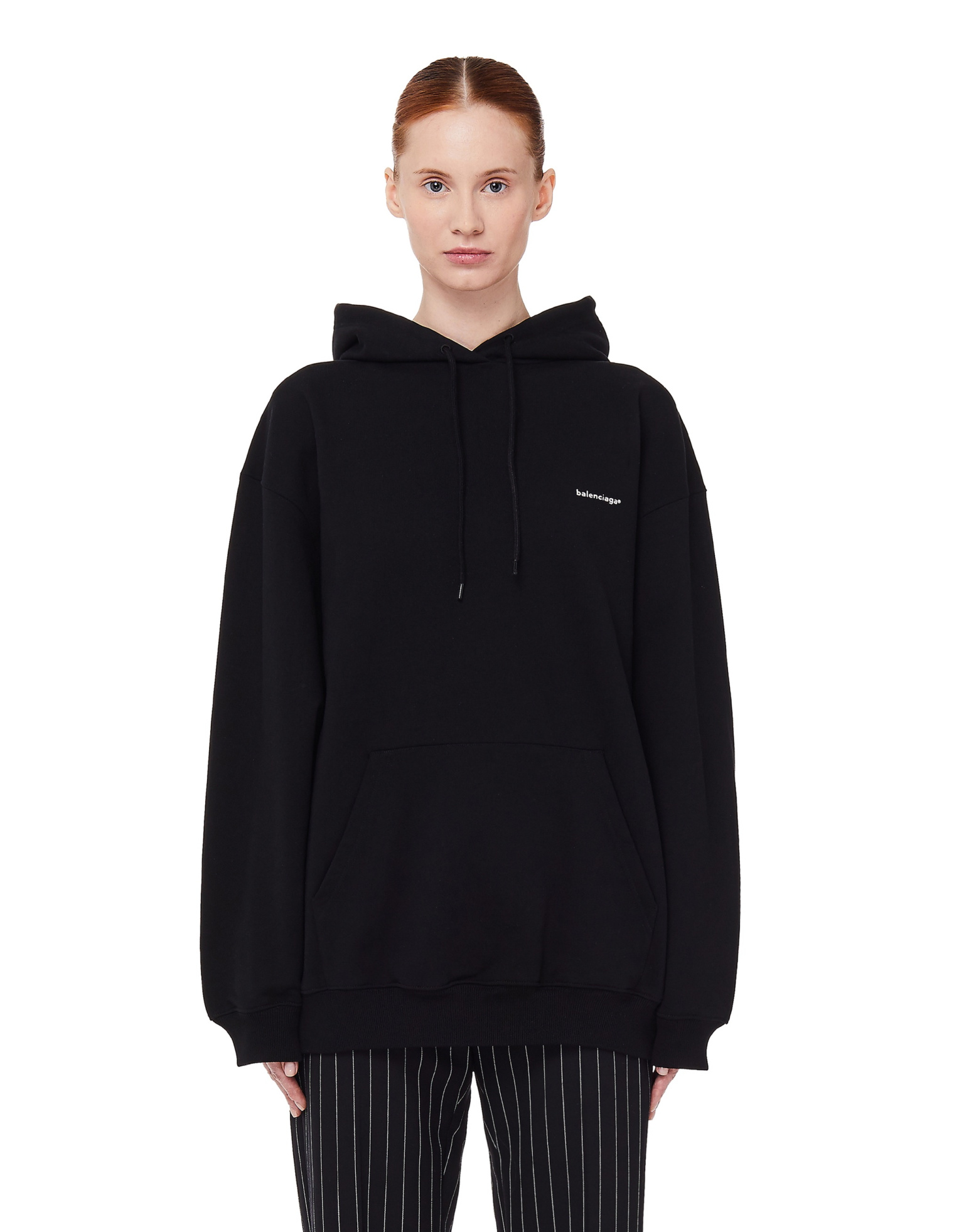 Balenciaga Black Cotton Copyright Hoodie