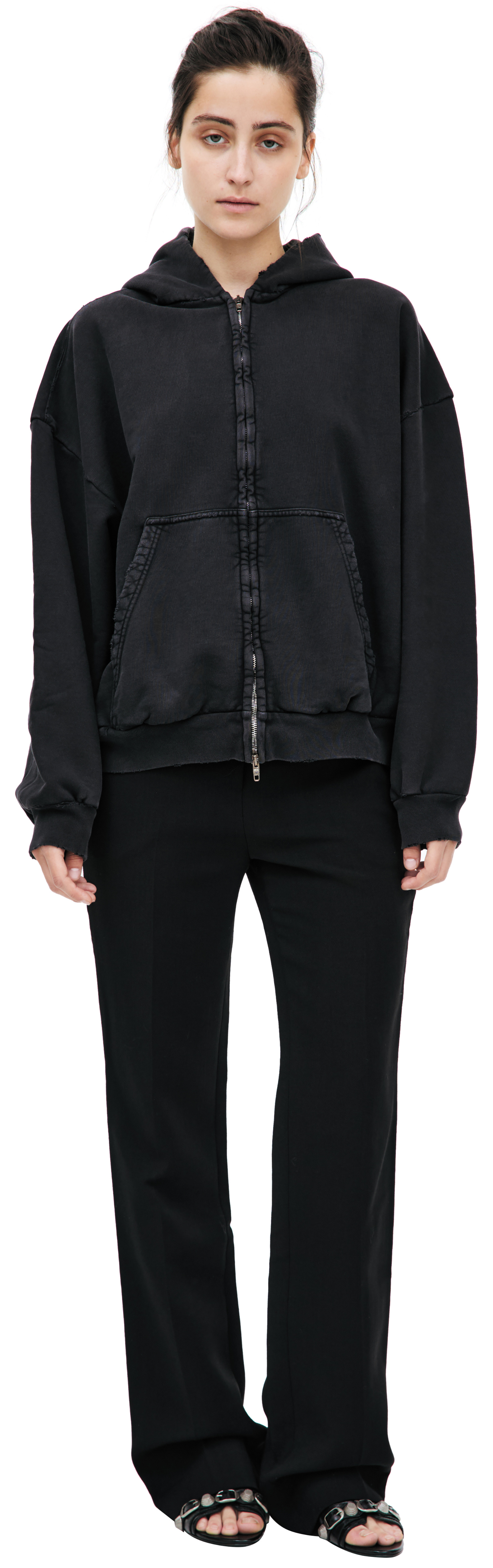 Balenciaga Dark grey zip up hoodie