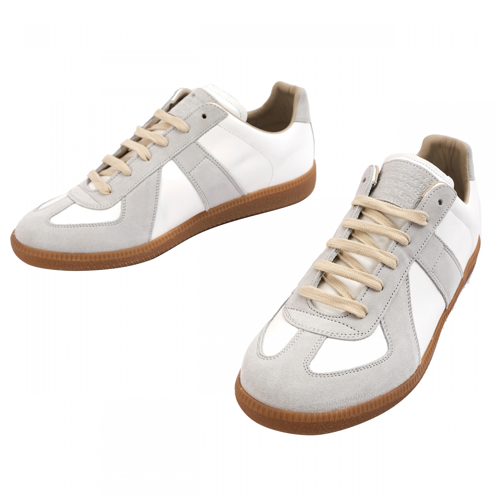 Buy Maison Margiela men leather replica sneakers in white for $540 ...