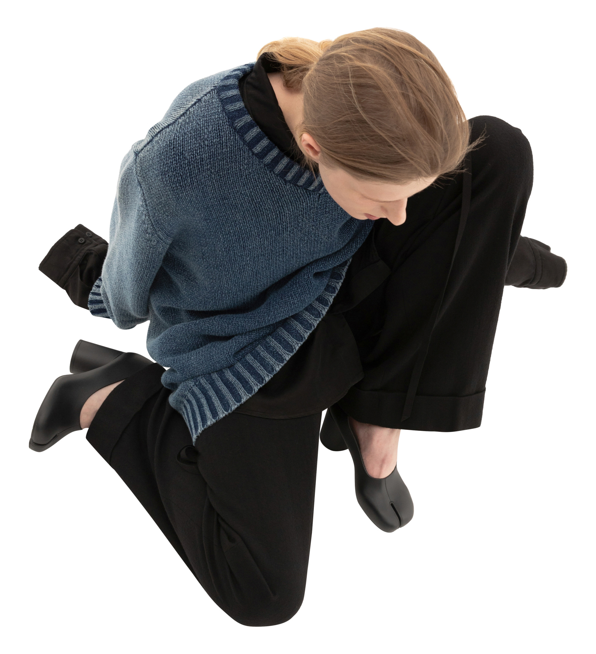 Maison Margiela V-neck Blue Sweater