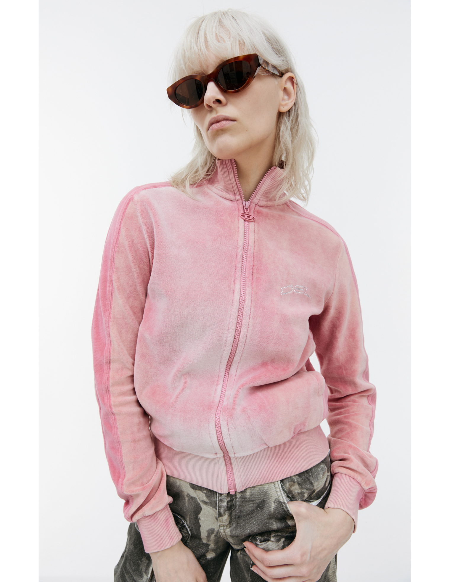 Diesel F-KINIGLI velour sweatshirt