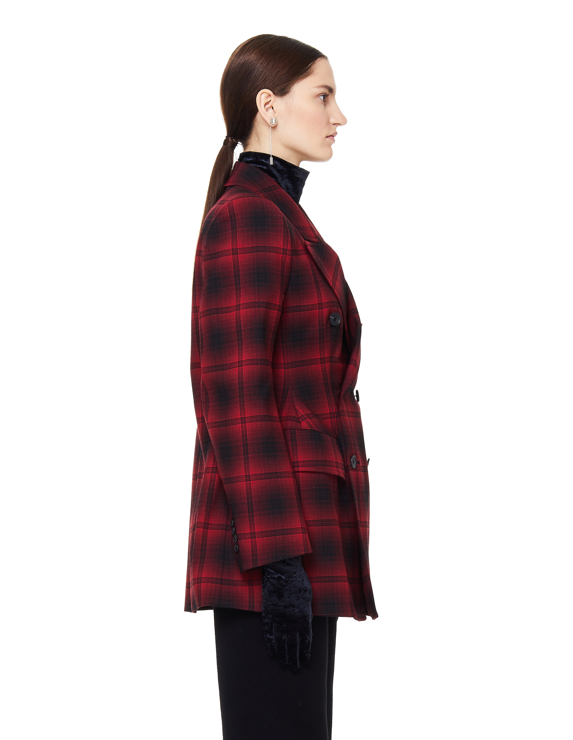 Balenciaga Hourglass Wool Checked Jacket