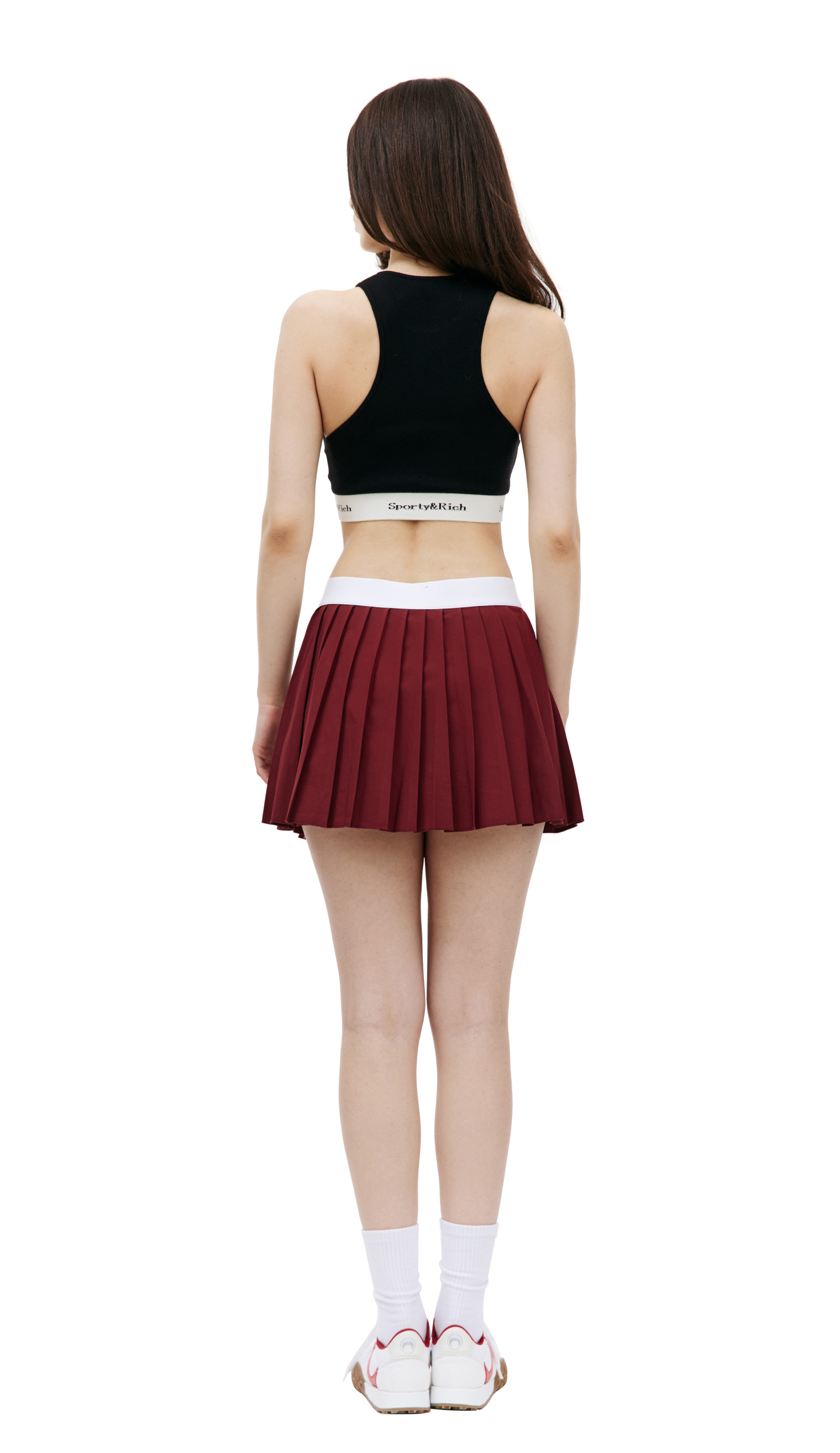 SPORTY & RICH Logo pleated skirt