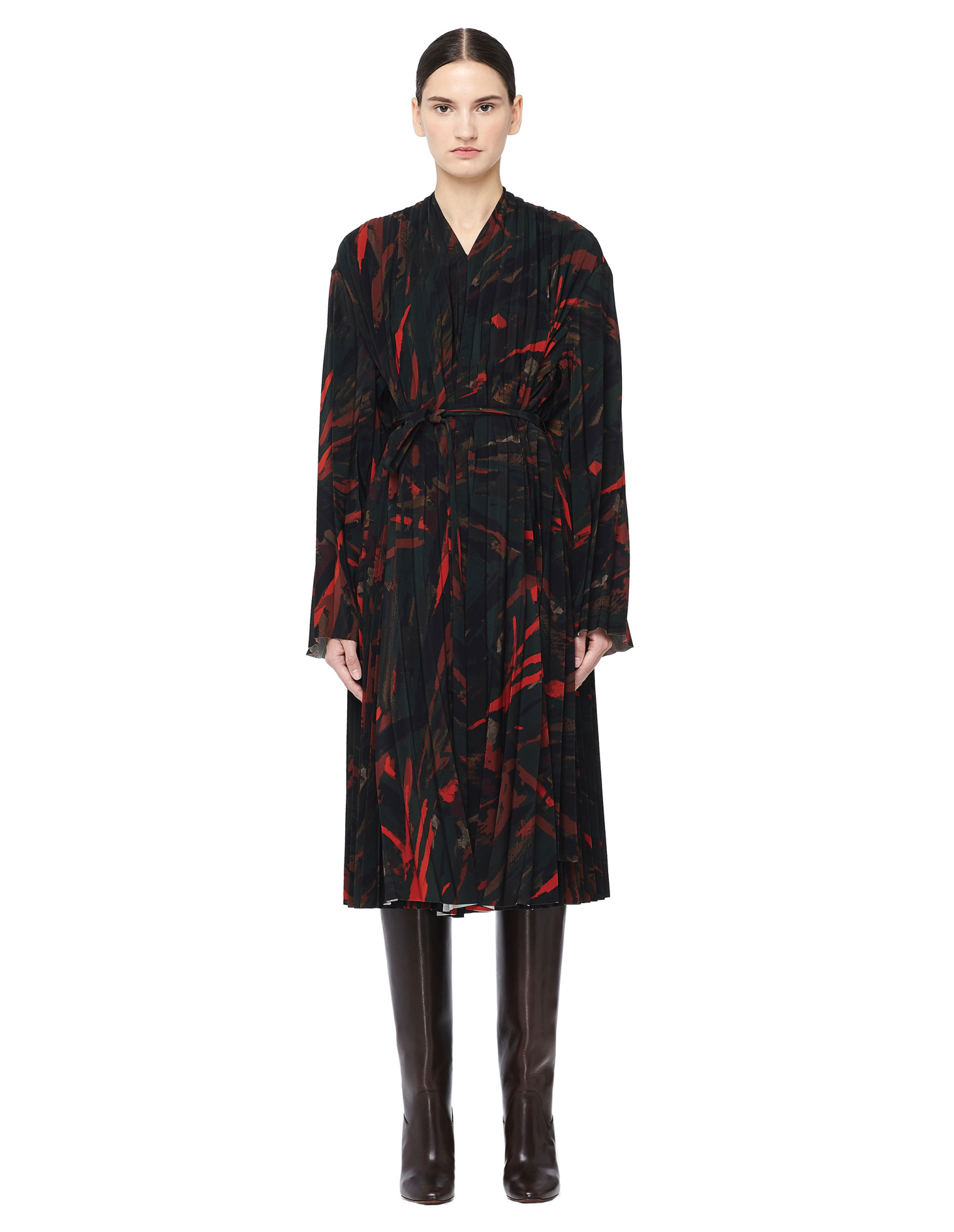 Balenciaga Semi Fitted Pleated Printed Dress