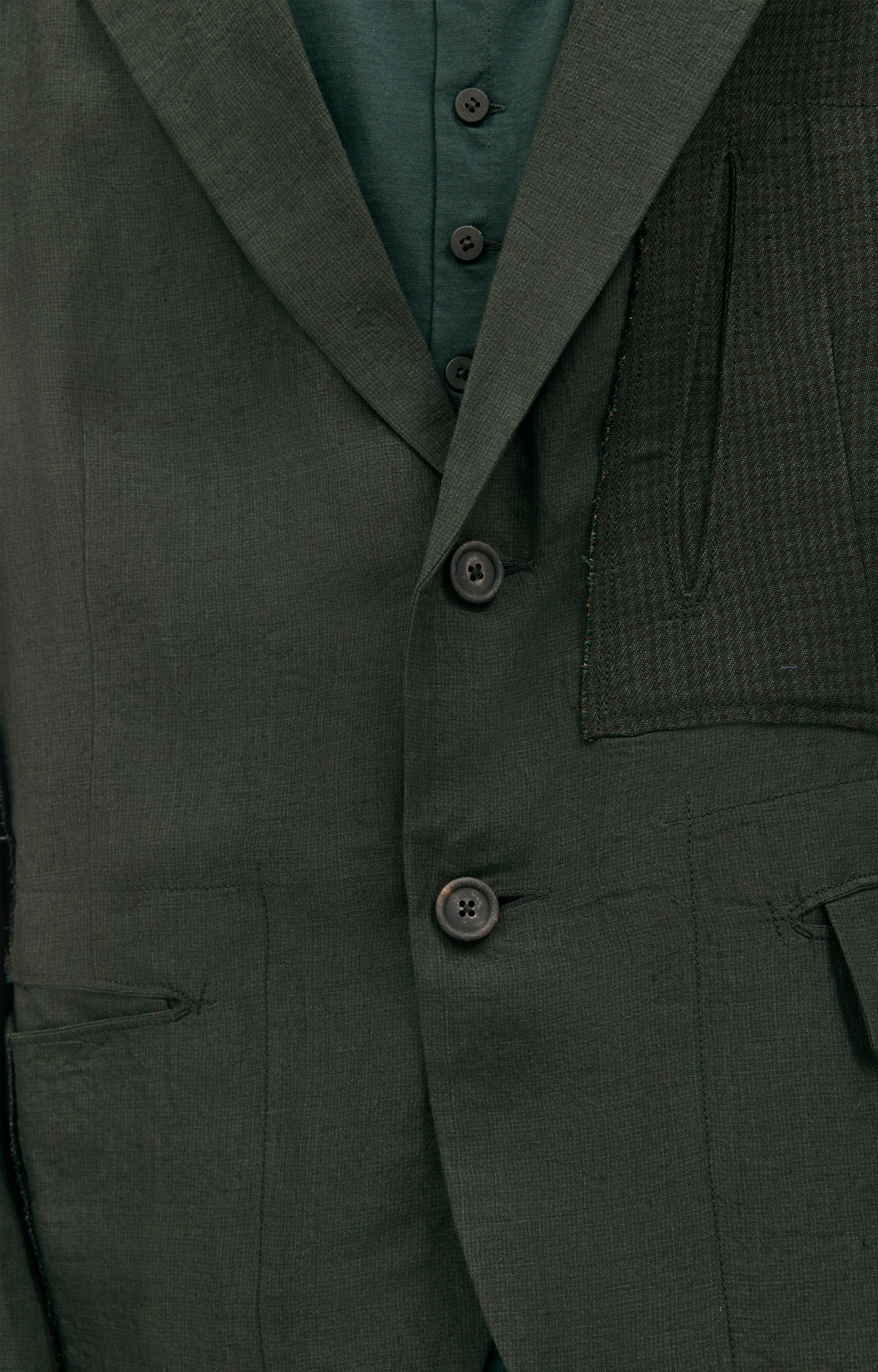 Ziggy Chen Linen single-breasted jacket