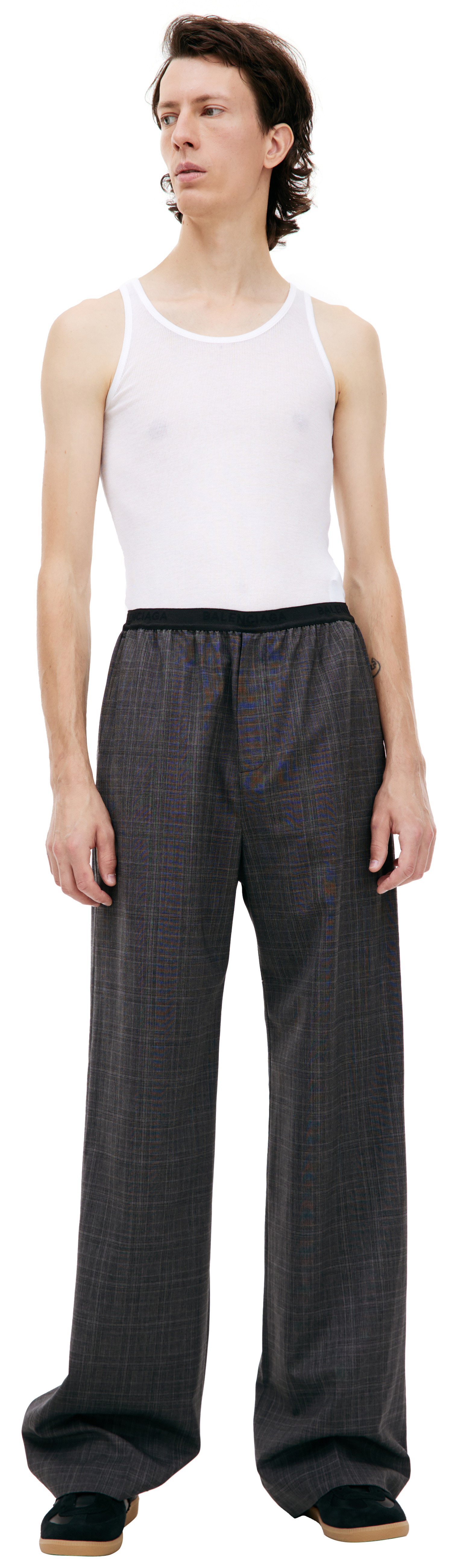 Balenciaga Wool plaid trousers