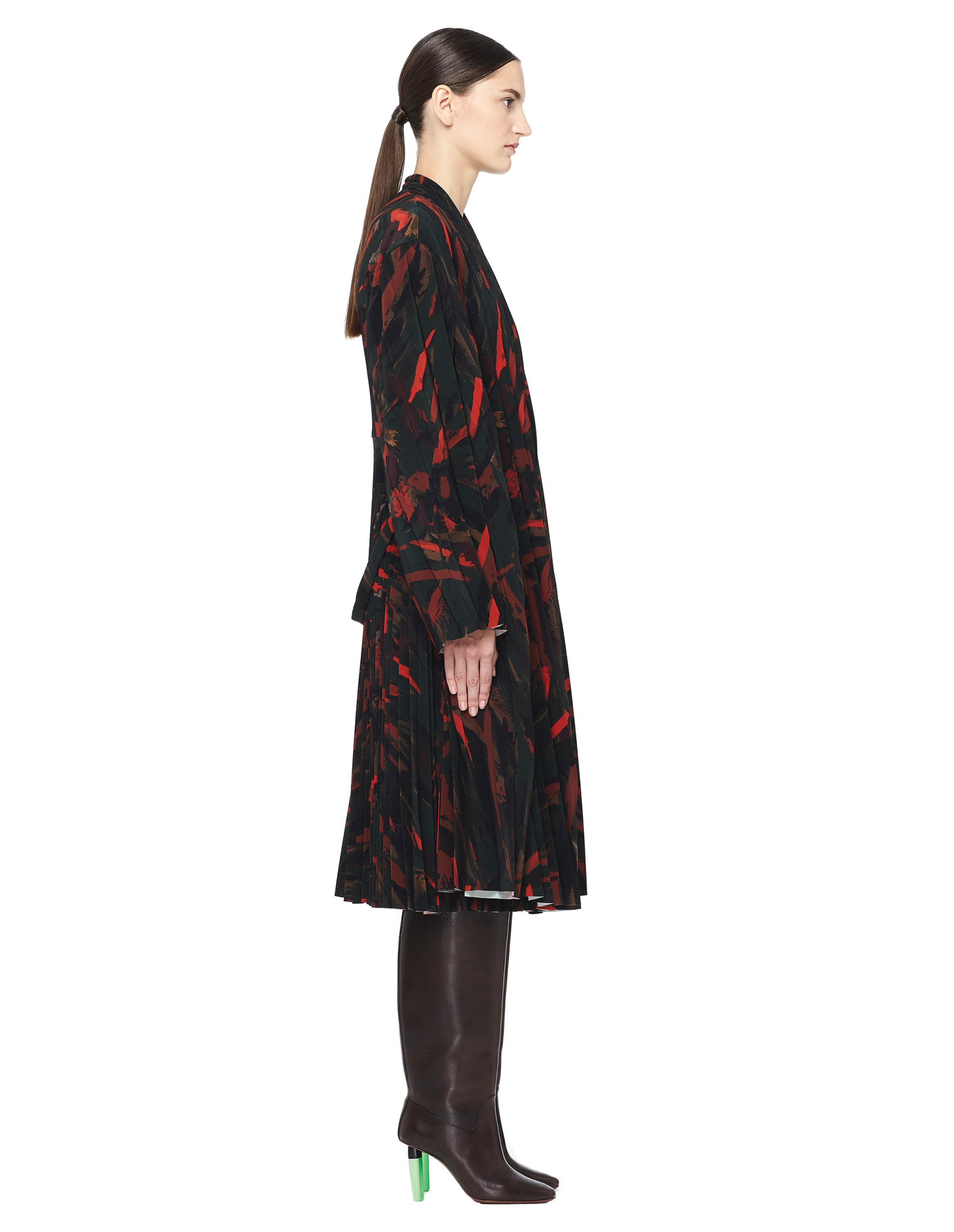 Balenciaga Semi Fitted Pleated Printed Dress