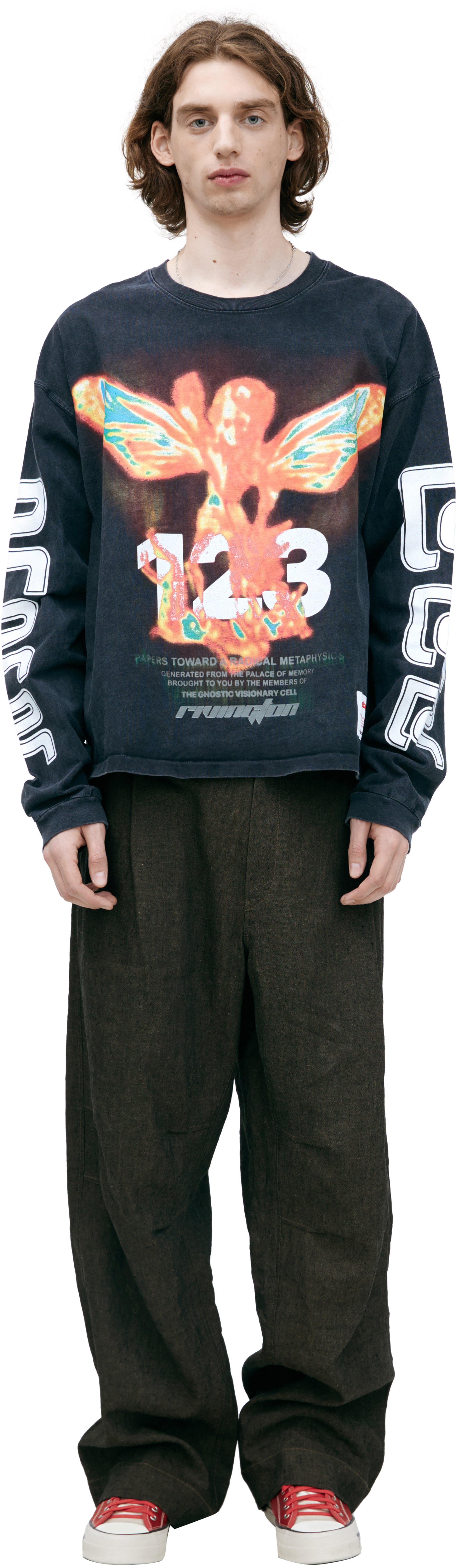 RRR123 Grey longsleeve with a print