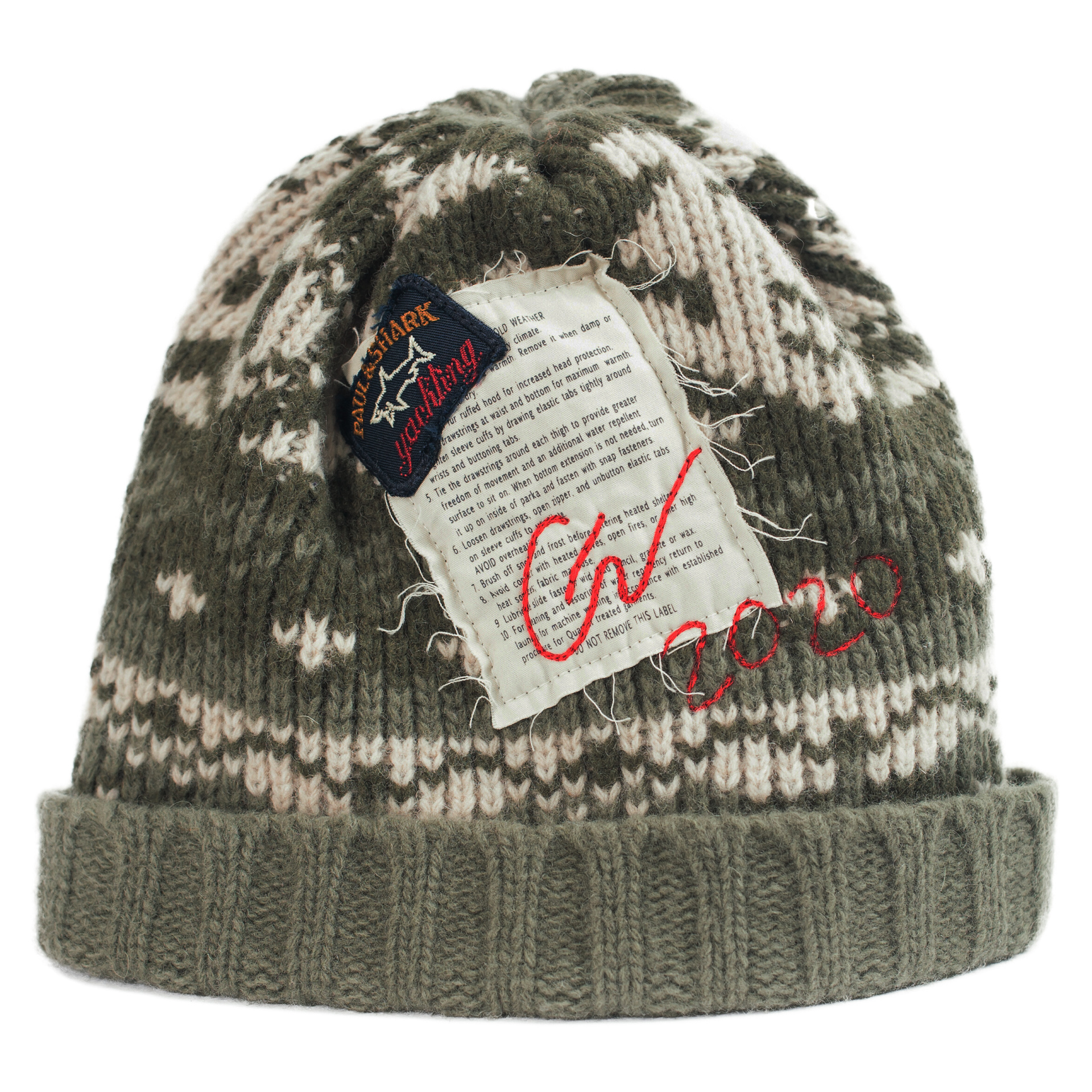 Greg Lauren Paul Shark knitted wool beanie