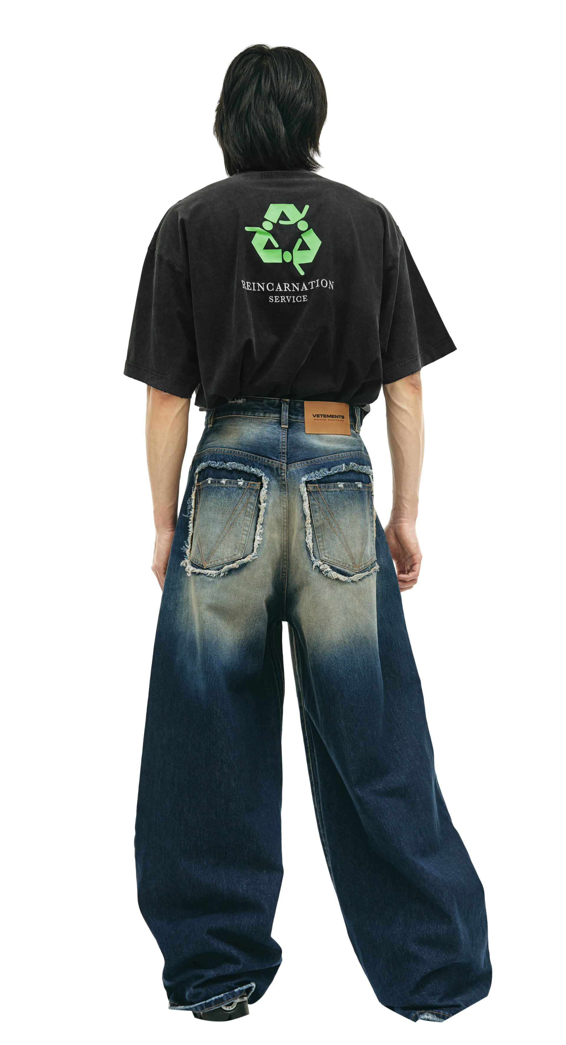 VETEMENTS Navy blue baggy jeans