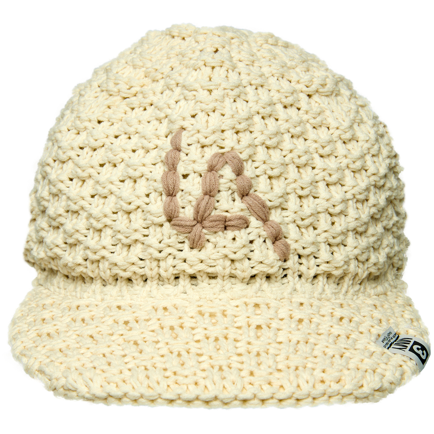Buy Maison Mihara Yasuhiro men beige la knit cap for $500 online