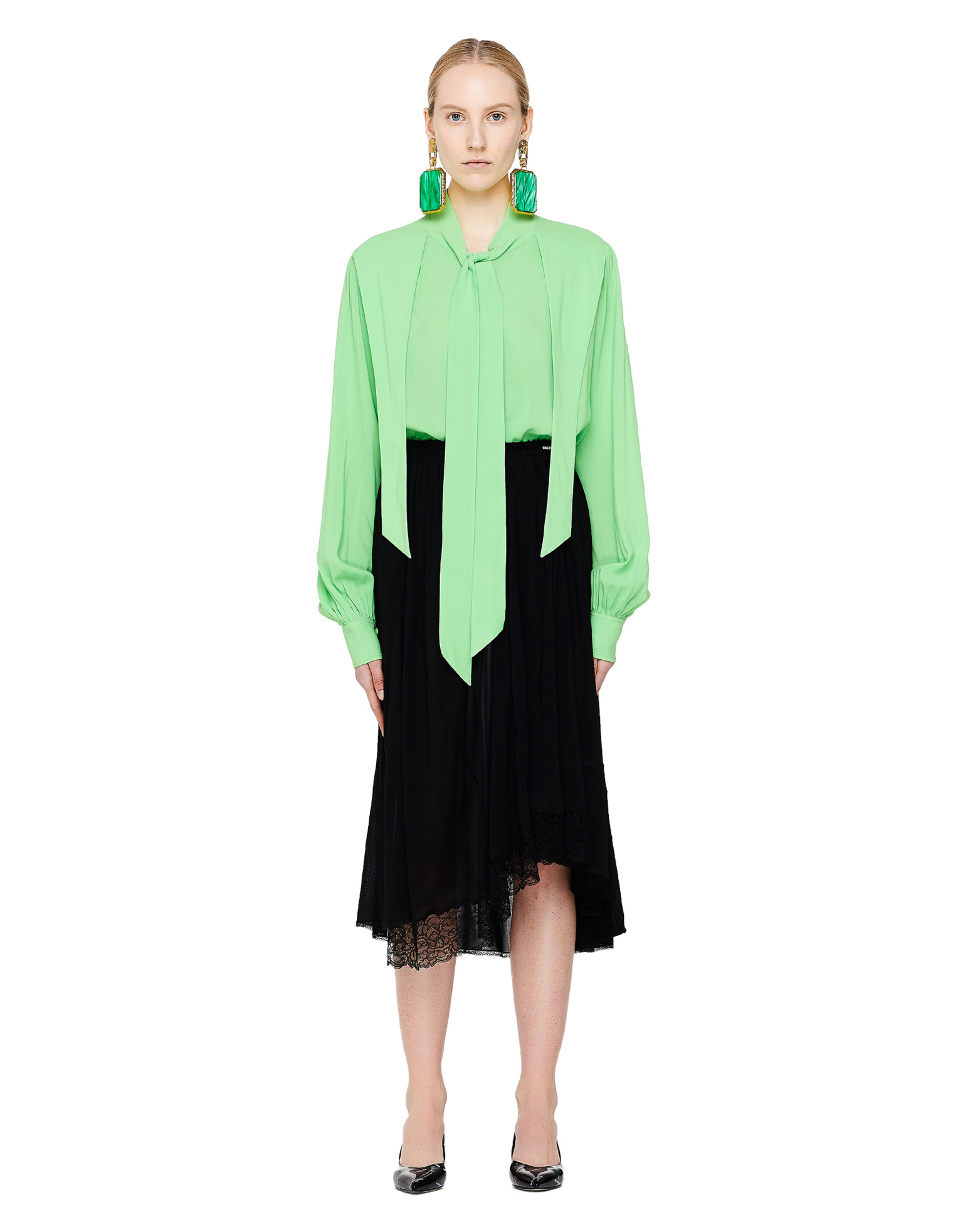 Balenciaga Юбка с отделкой кружевом