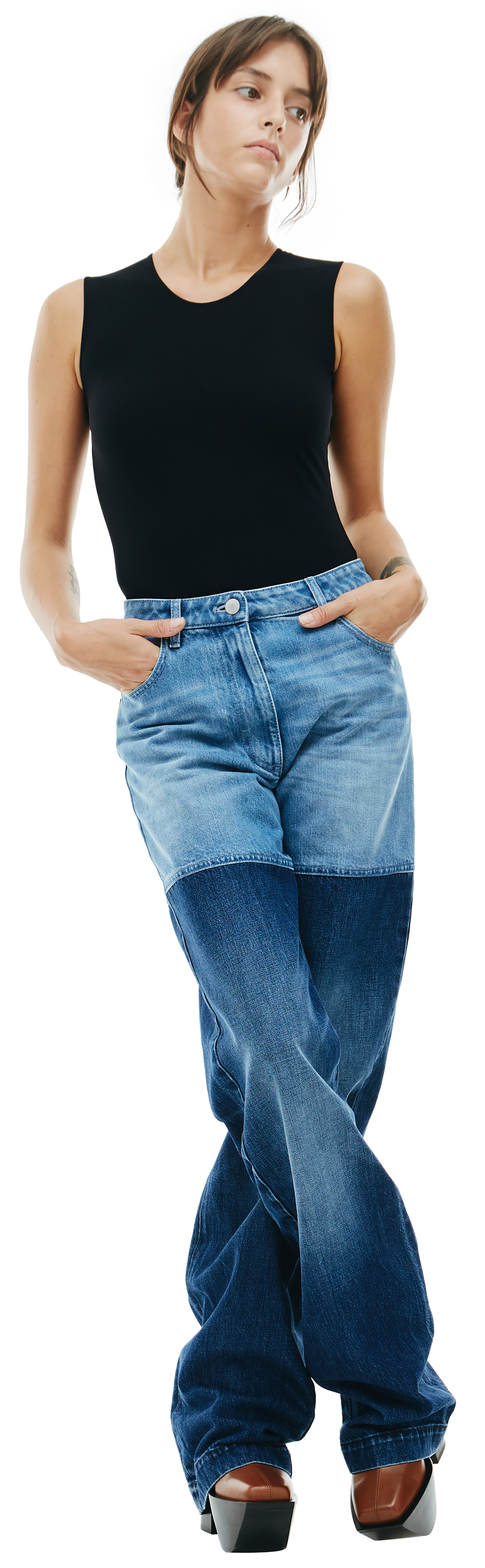 PETER DO Blue paneled jeans