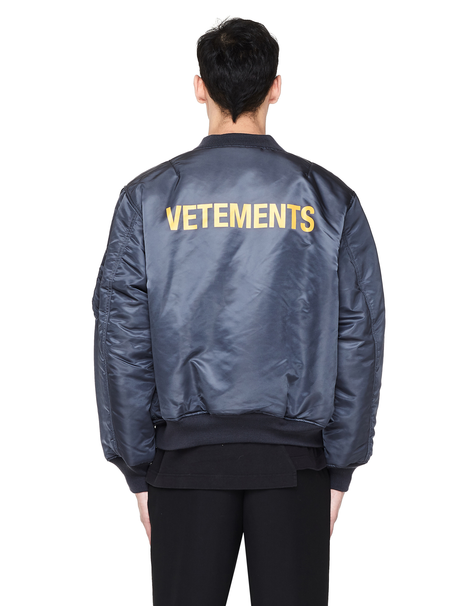 VETEMENTS Navy Blue Reversible Bomber Jacket