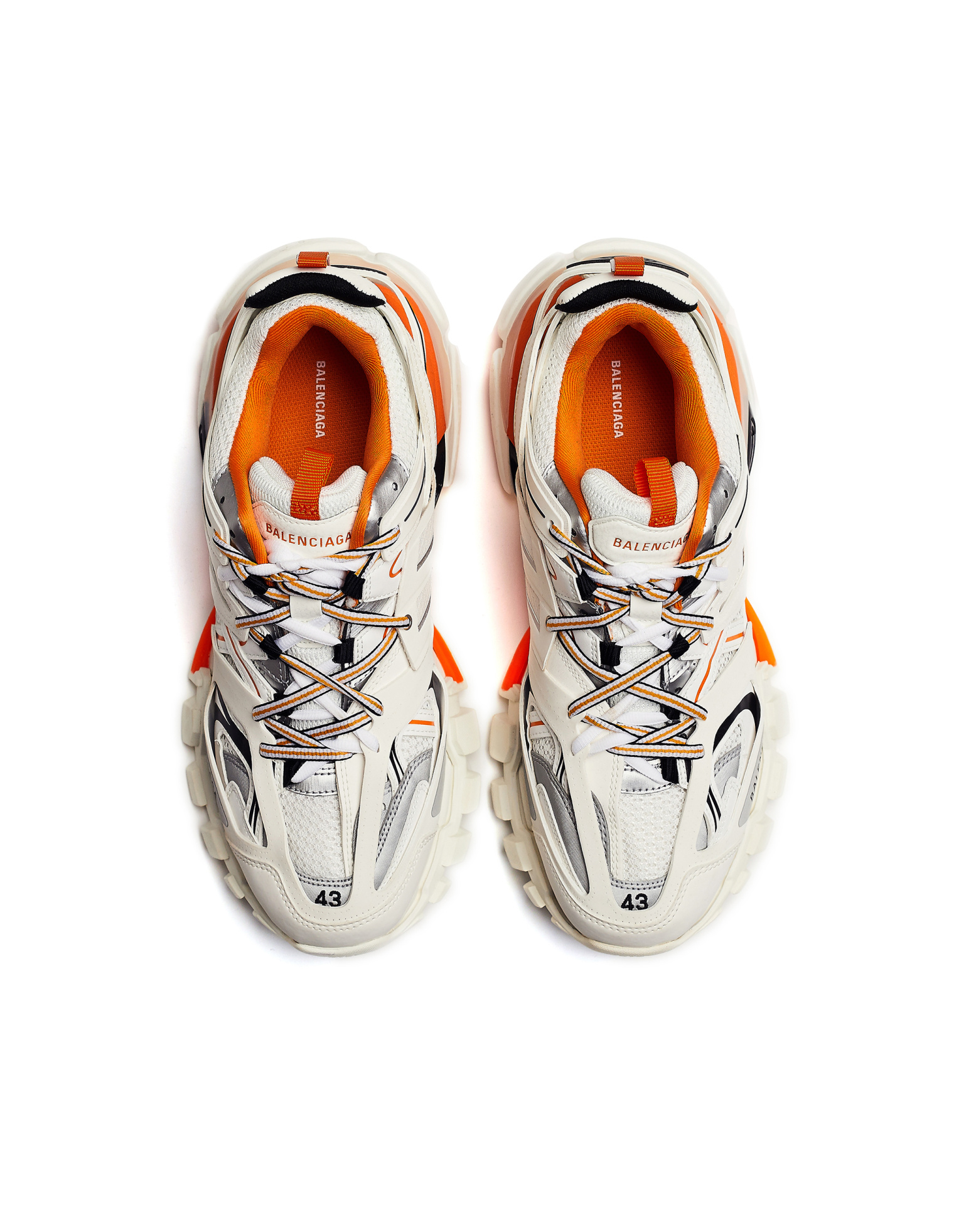 Balenciaga White & Orange Track Sneakers