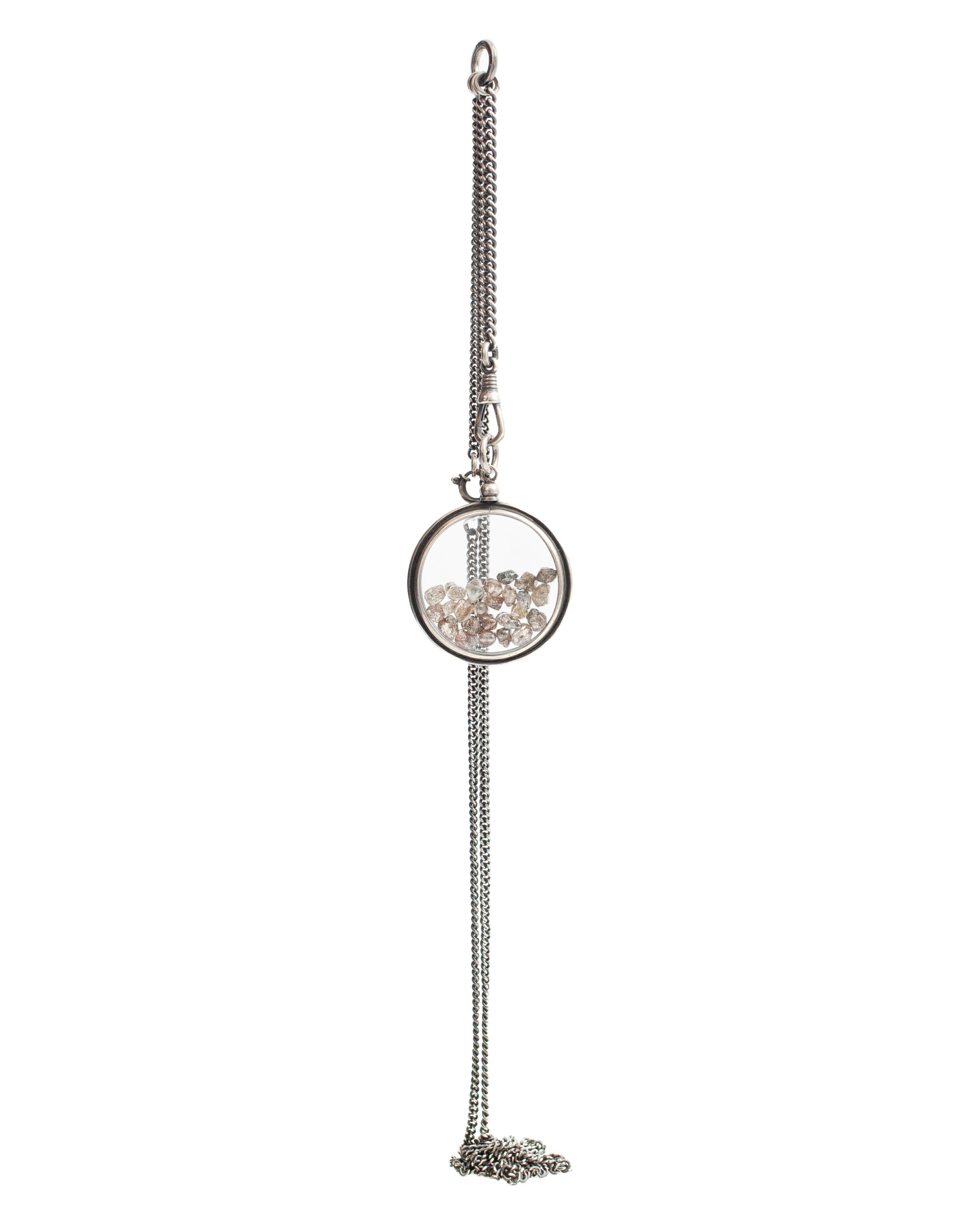 Ann Demeulemeester Серебряное колье с капсулой