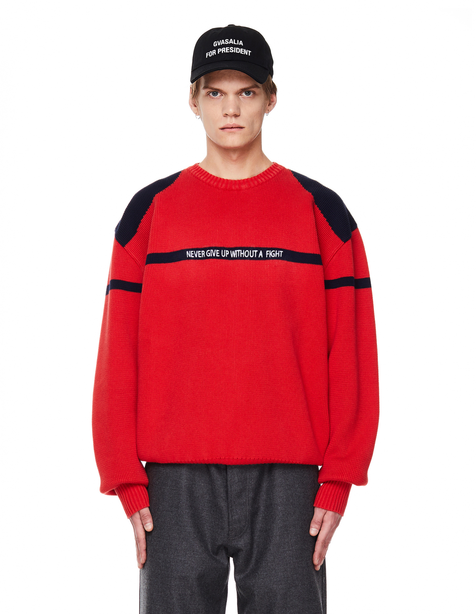 VETEMENTS Red Cotton & Cashmere Sweater