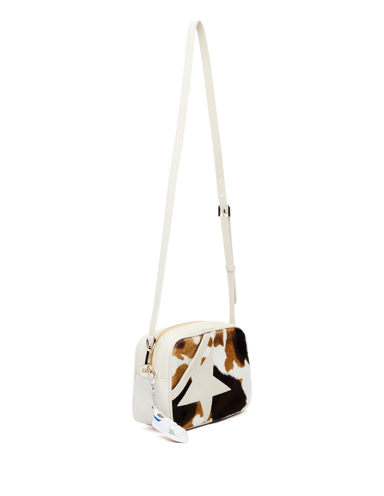 Golden Goose Cow Printed Pony Fur Star Bag