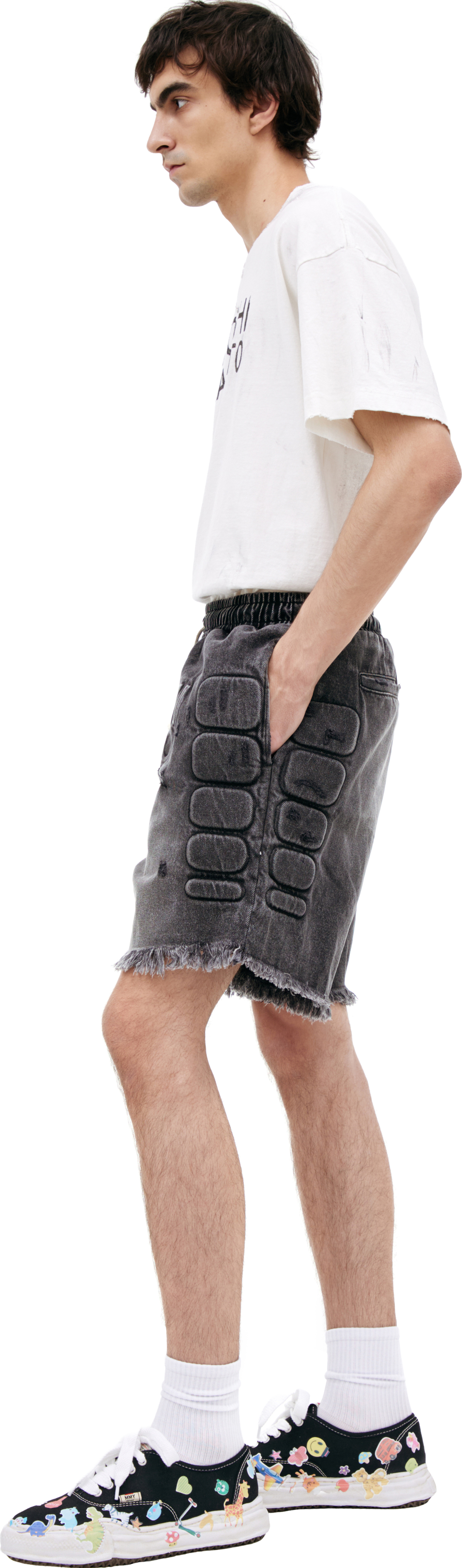 Satoshi Nakamoto Denim shorts with logo