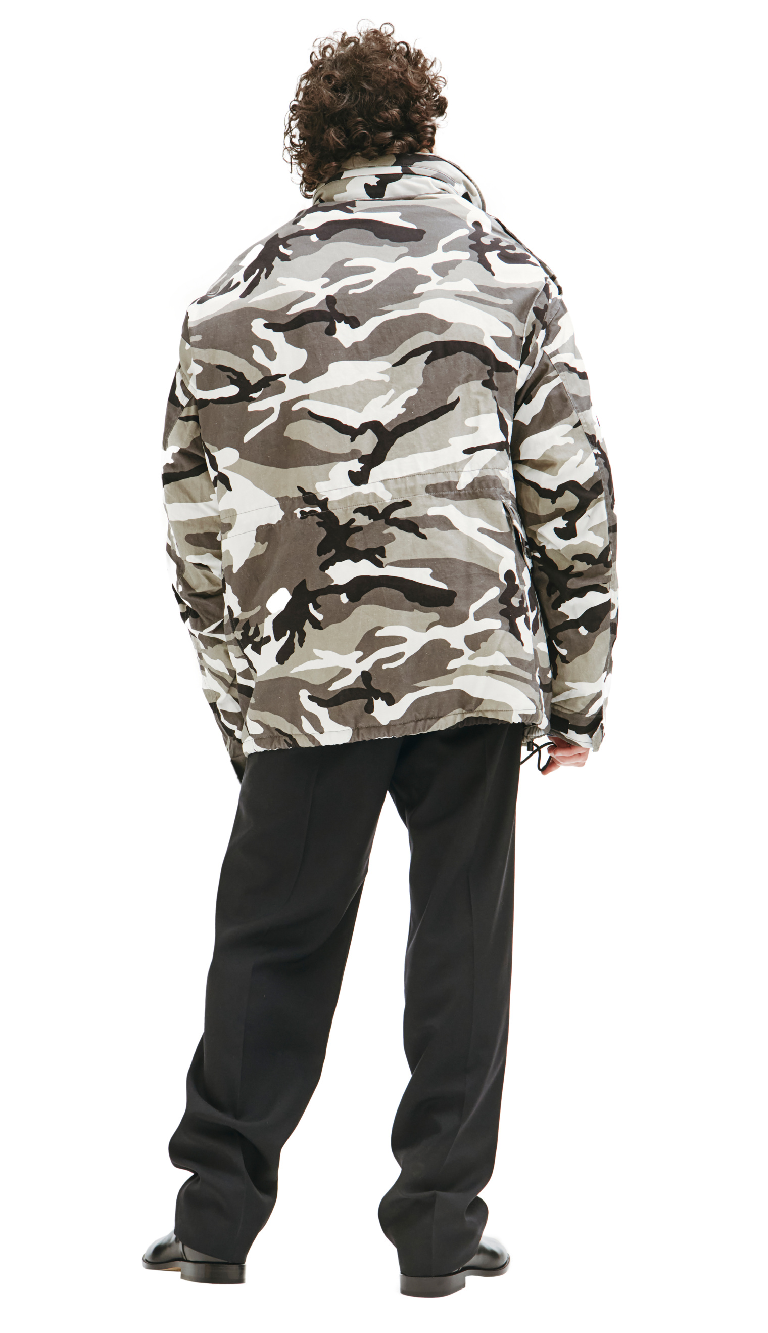 Balenciaga Off-shoulder Camouflage-print Military Parka