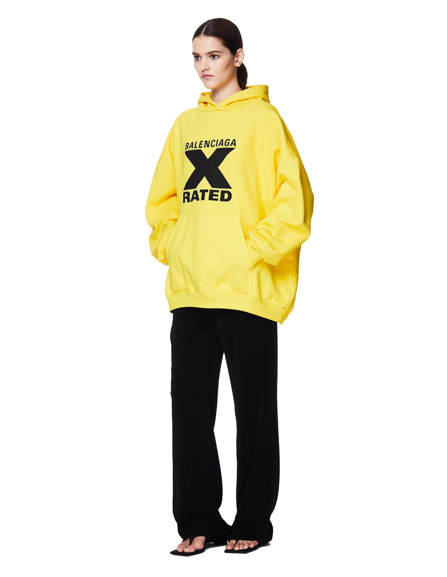 Balenciaga Yellow Cotton X Rated Hoodie