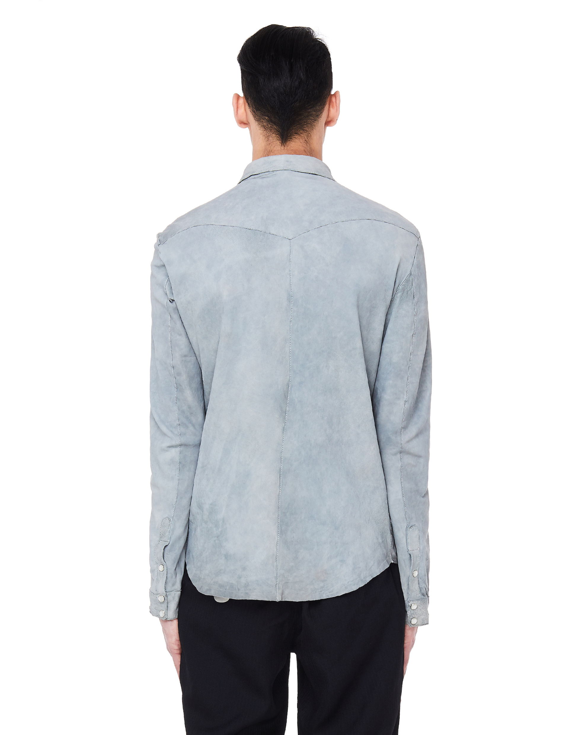 Salvatore Santoro Light Blue Leather Jacket
