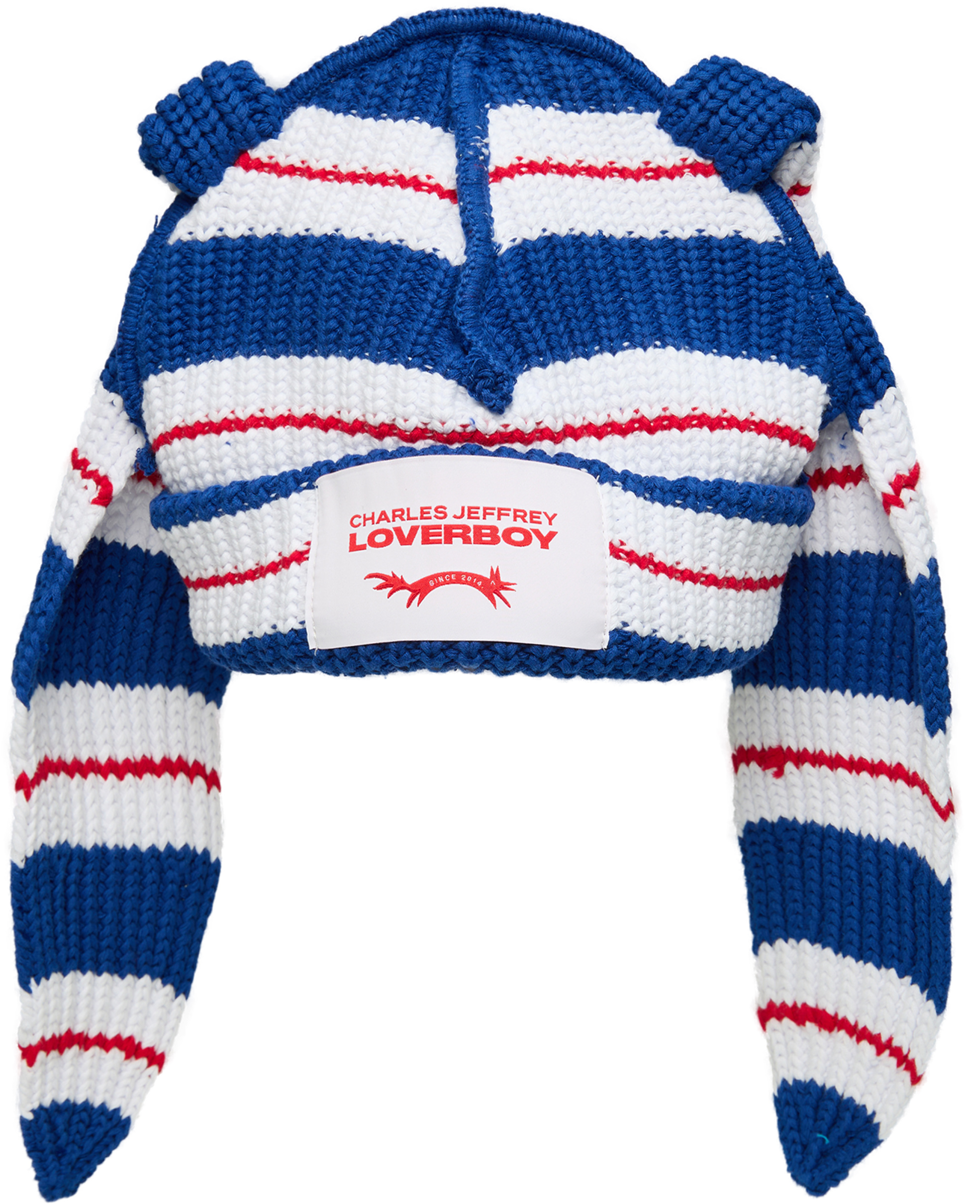 CHARLES JEFFREY LOVERBOY Knitted striped beanie