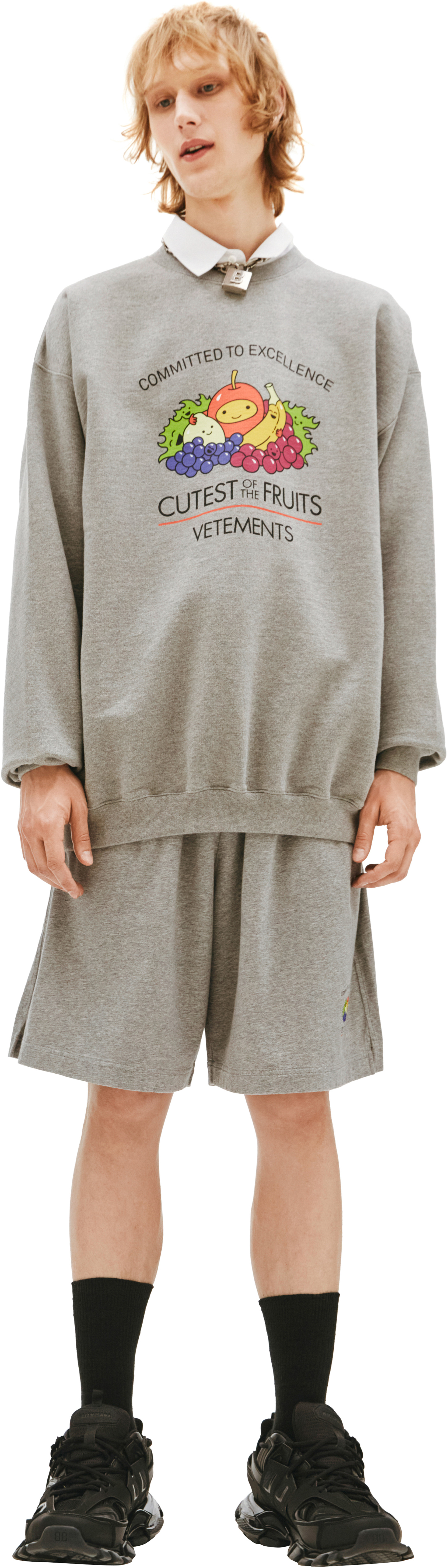 VETEMENTS Grey Printed Sweatshirt