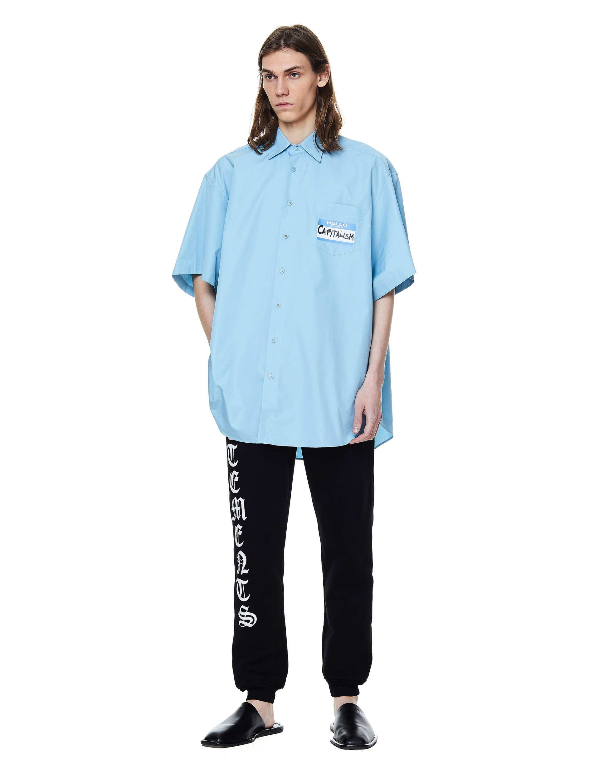 VETEMENTS Blue Cotton Short Sleeve Shirt