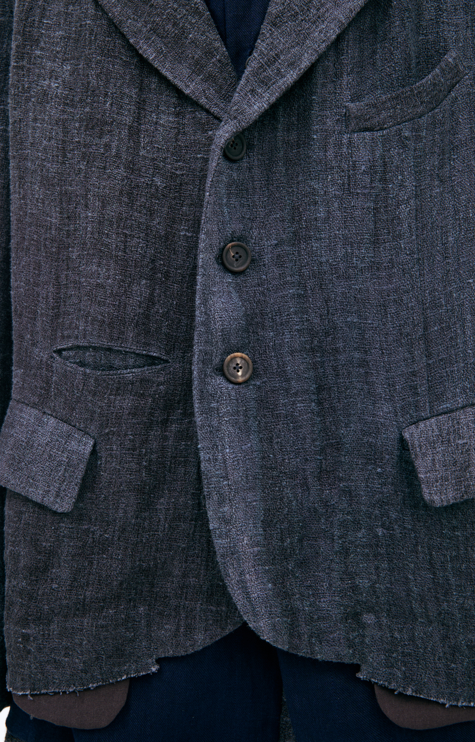 Ziggy Chen Single-breasted linen jacket