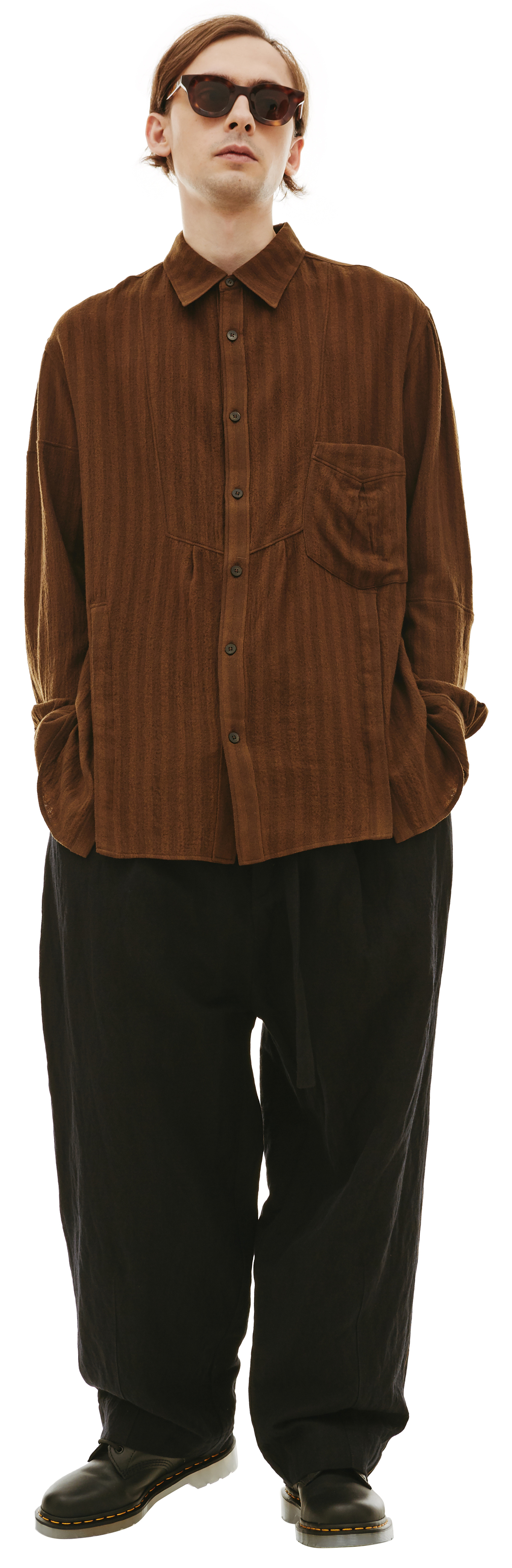 Ziggy Chen Рубашка из шерсти с накладным карманом