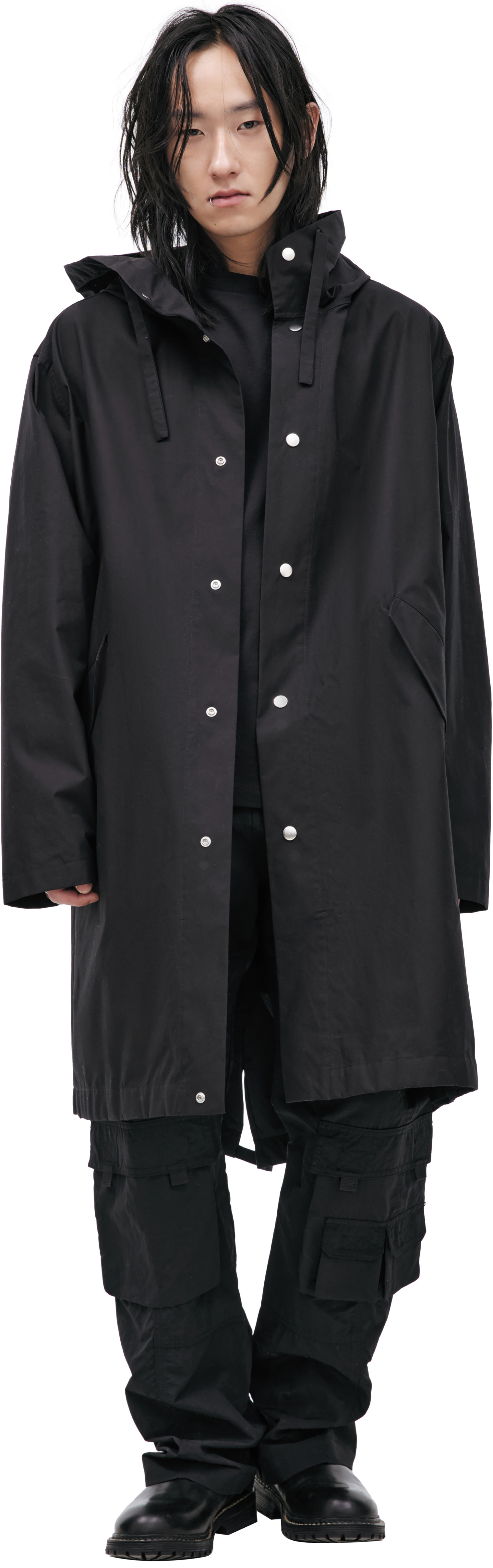 Buy Jil Sander men black logo parka for €958 online on SV77