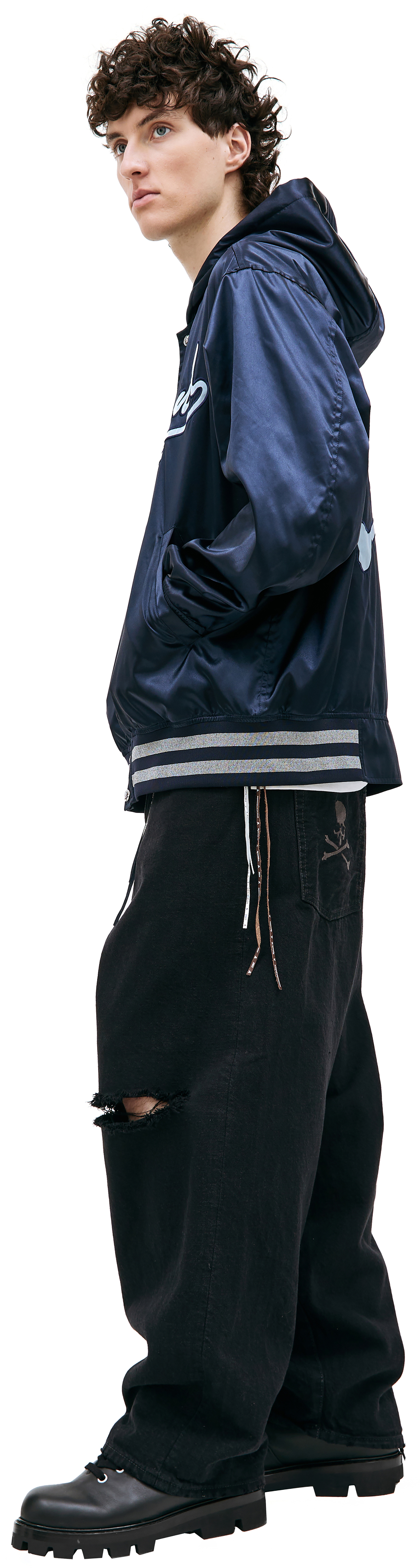 Mastermind WORLD Varsity logo-embroidered bomber jacket